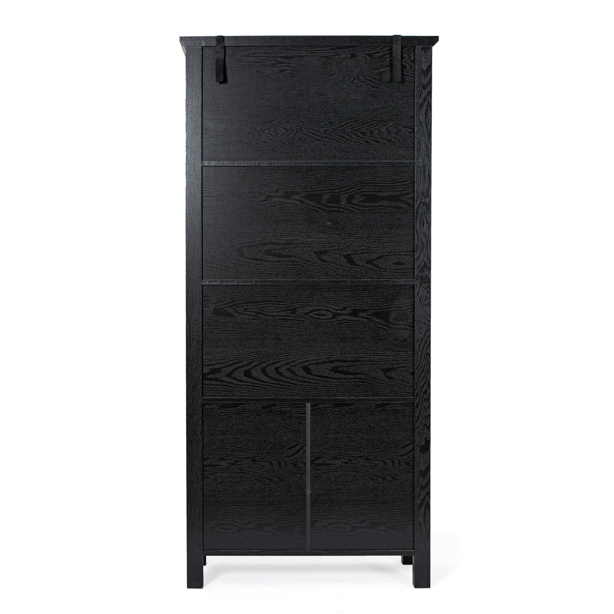 Stella Modern Farmhouse Wooden Bookcase and Storage Cabinet with Tempered Glass Doors and 3 Upper Shelves