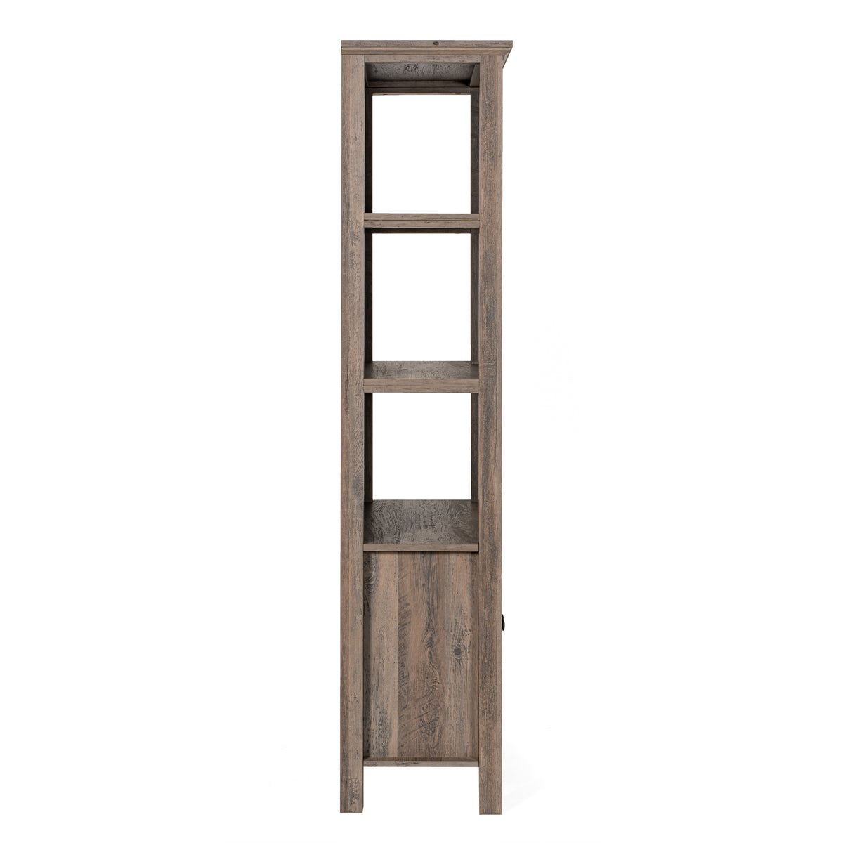 Stella Modern Farmhouse Wooden Bookcase and Storage Cabinet with Tempered Glass Doors and 3 Upper Shelves