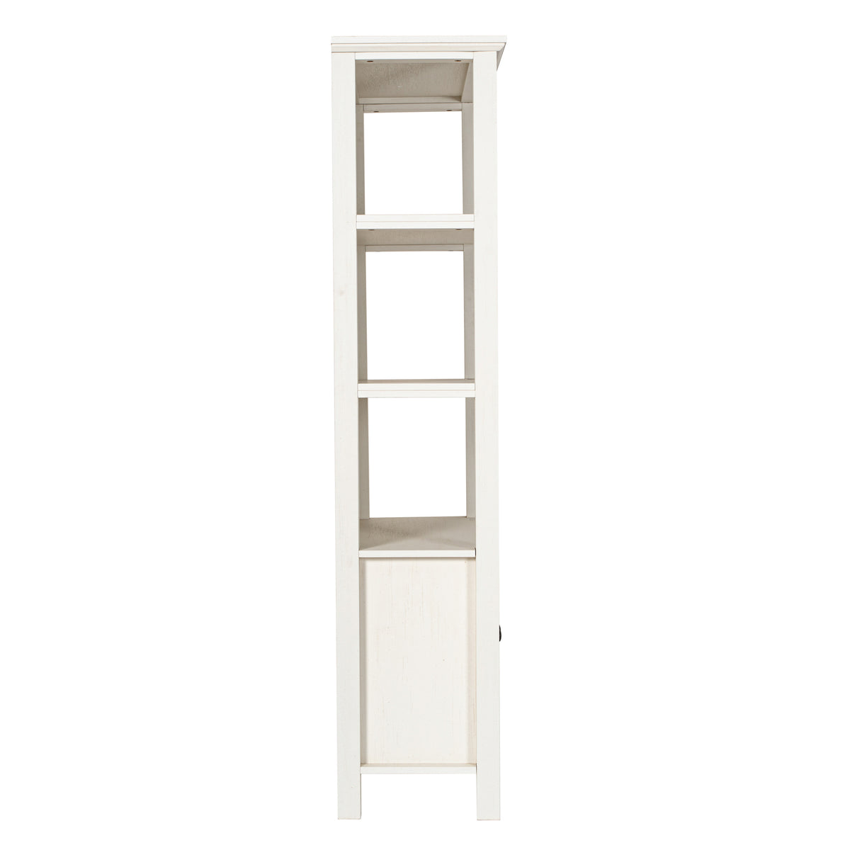 Stella Modern Farmhouse Wooden Bookcase and Storage Cabinet with Tempered Glass Doors and 3 Upper Shelves