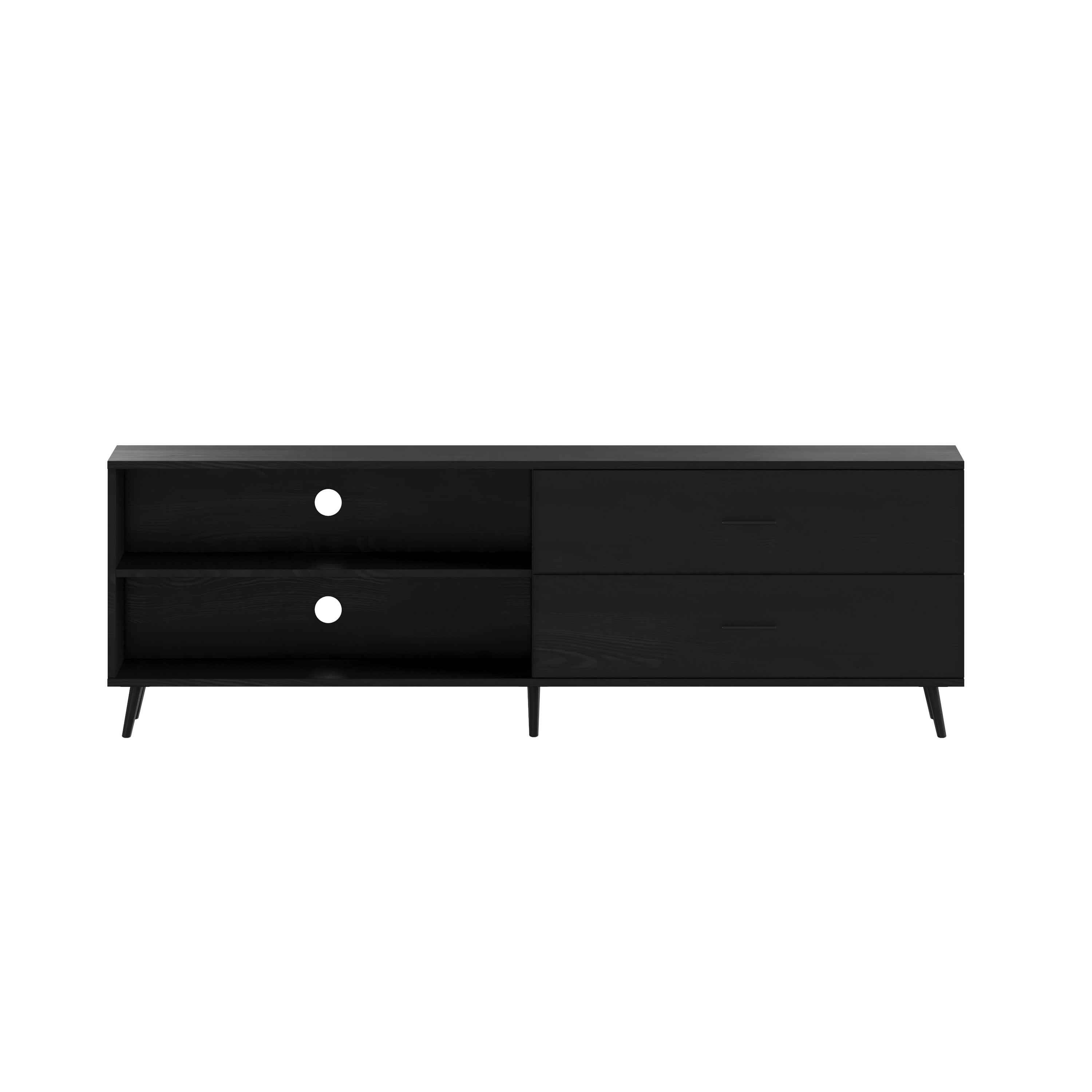 Nelson 65" Mid Century Modern TV Stand for up to 60" TV's with Adjustable Shelf and Storage Drawers