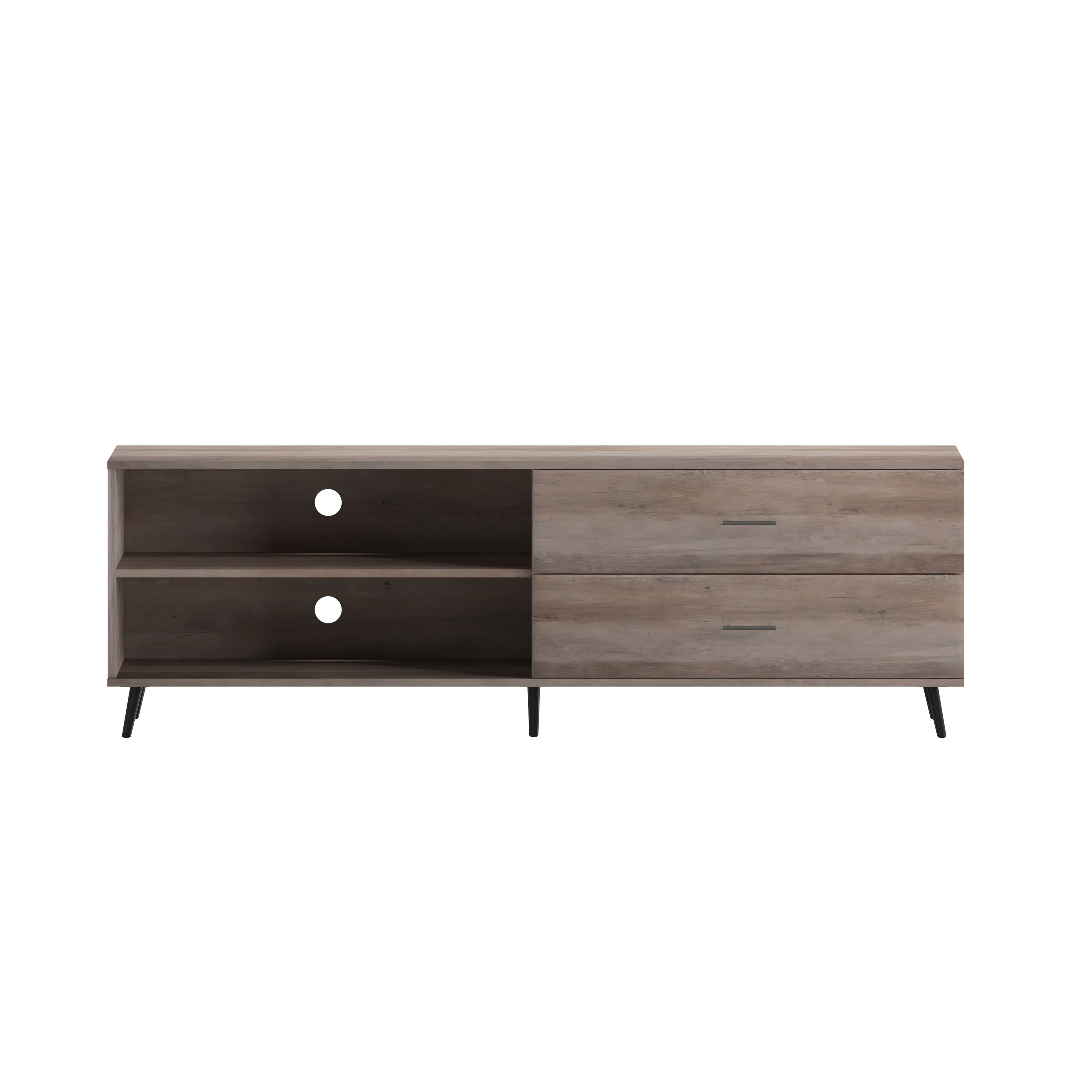 Nelson 65" Mid Century Modern TV Stand for up to 60" TV's with Adjustable Shelf and Storage Drawers
