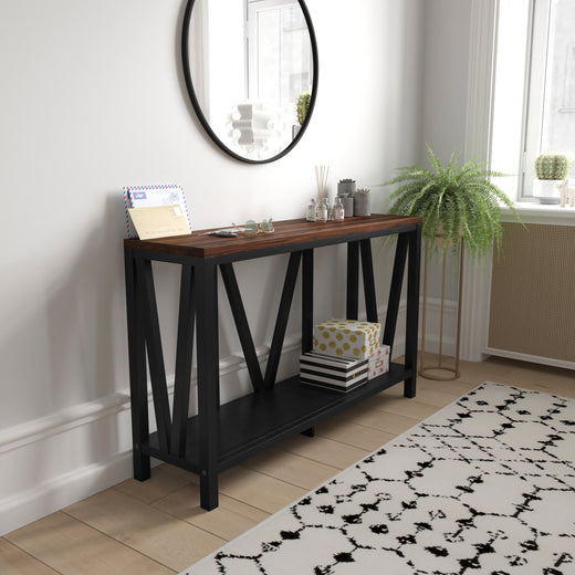 Charlotte Modern 2-Tier Farmhouse Entryway Living Room Console Accent Table