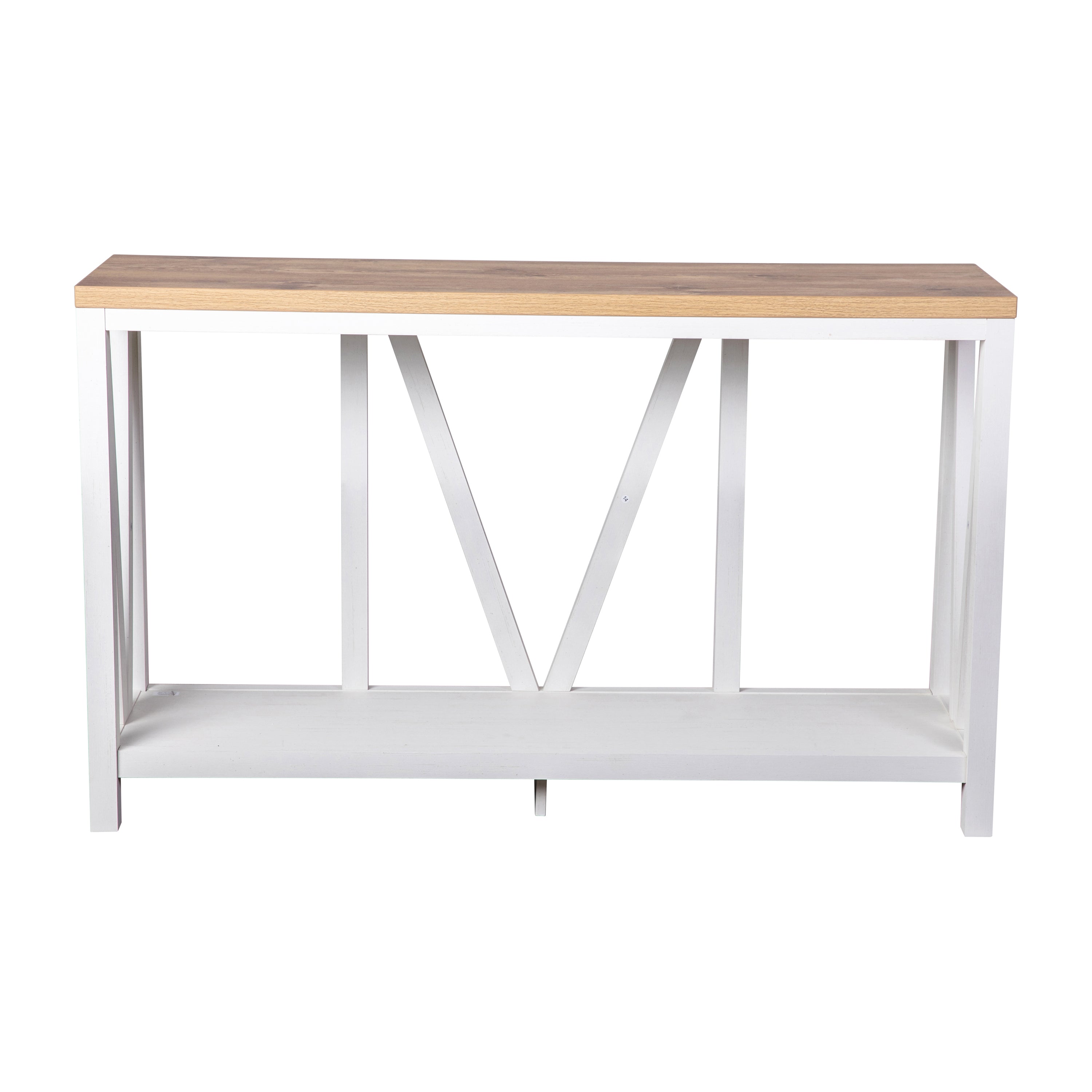 Charlotte Modern 2-Tier Farmhouse Entryway Living Room Console Accent Table