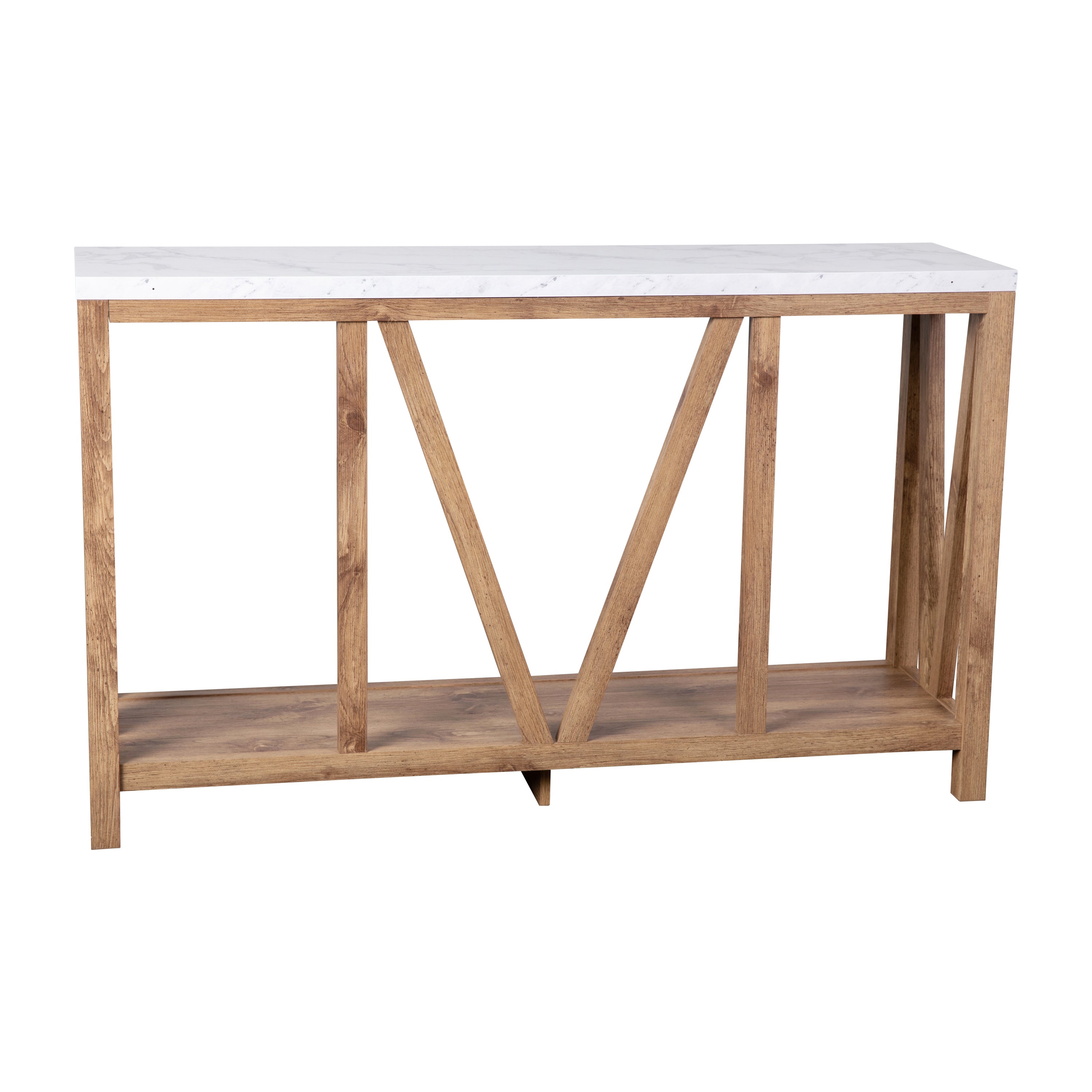 Charlotte Modern 2-Tier Farmhouse Entryway Living Room Console Accent Table