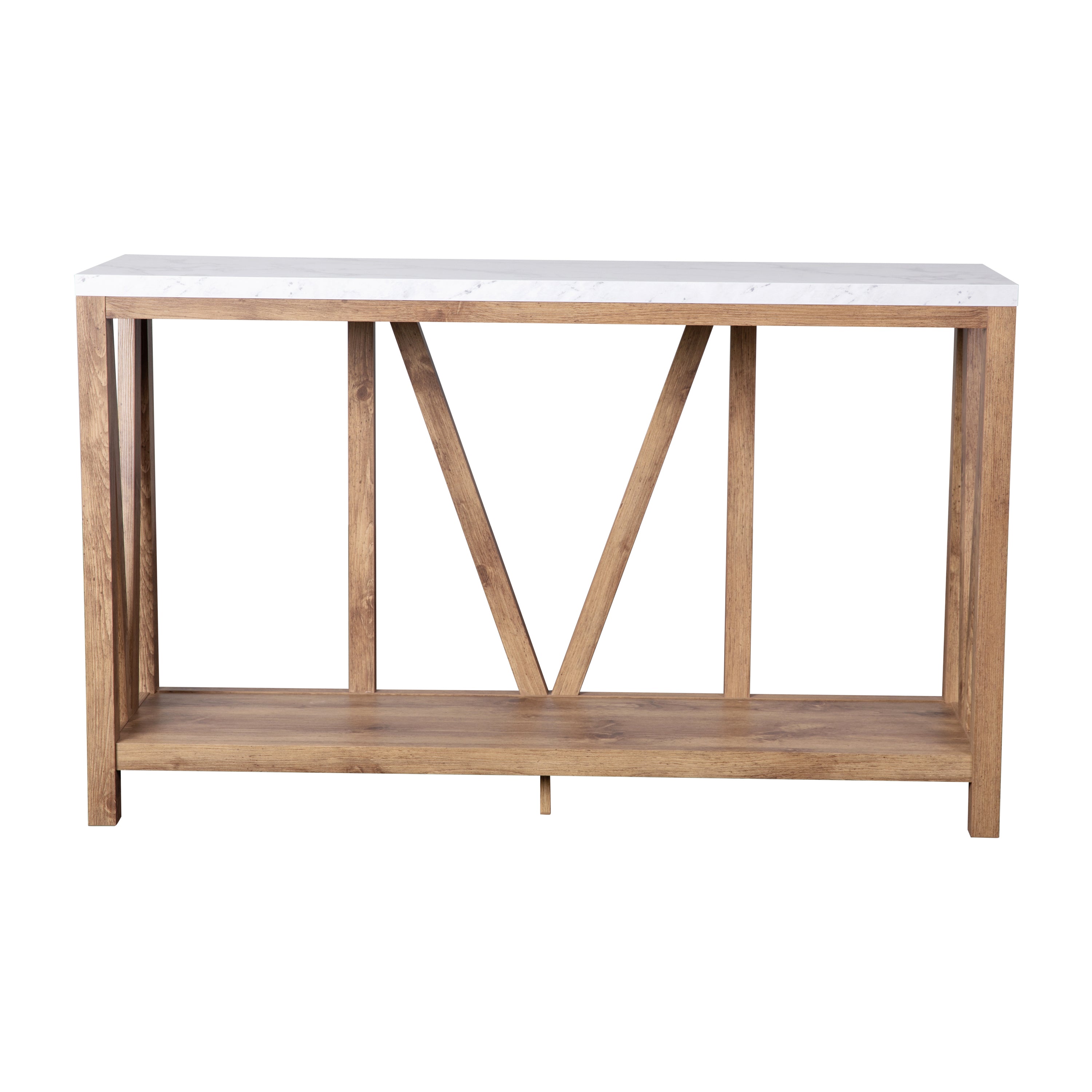 Charlotte Modern 2-Tier Farmhouse Entryway Living Room Console Accent Table
