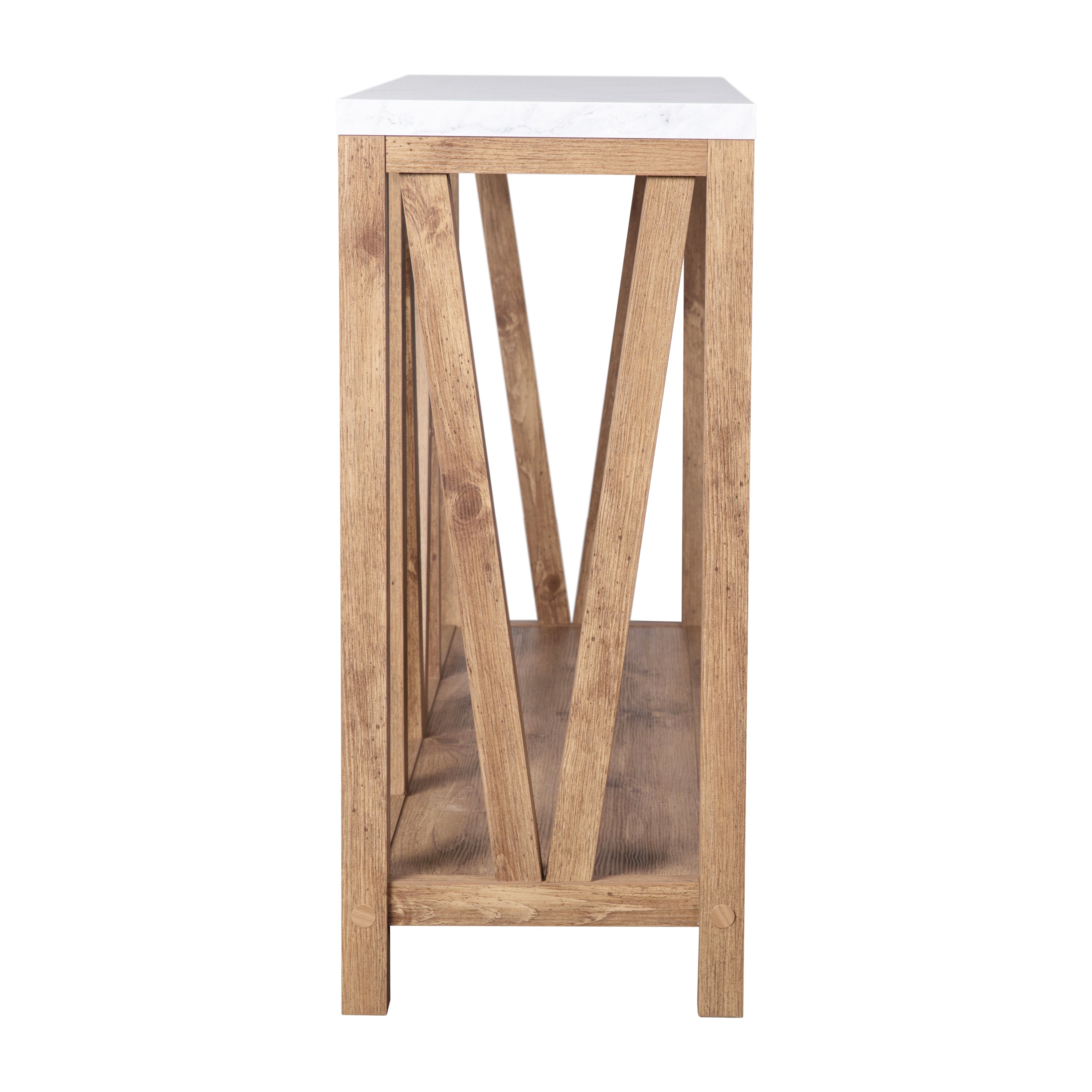 Charlotte Modern 2-Tier Farmhouse Entryway Living Room Console Accent Table