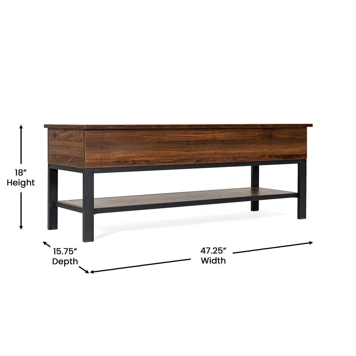 Wyatt Farmhouse Entryway Storage Bench with Lower Shelf Perfect for Entryway, Mudroom, or Bedroom