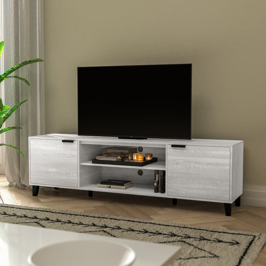 Nelson 70" Mid Century Modern TV Stand for up to 60" TV's with Adjustable Shelves and Dual Storage Compartments