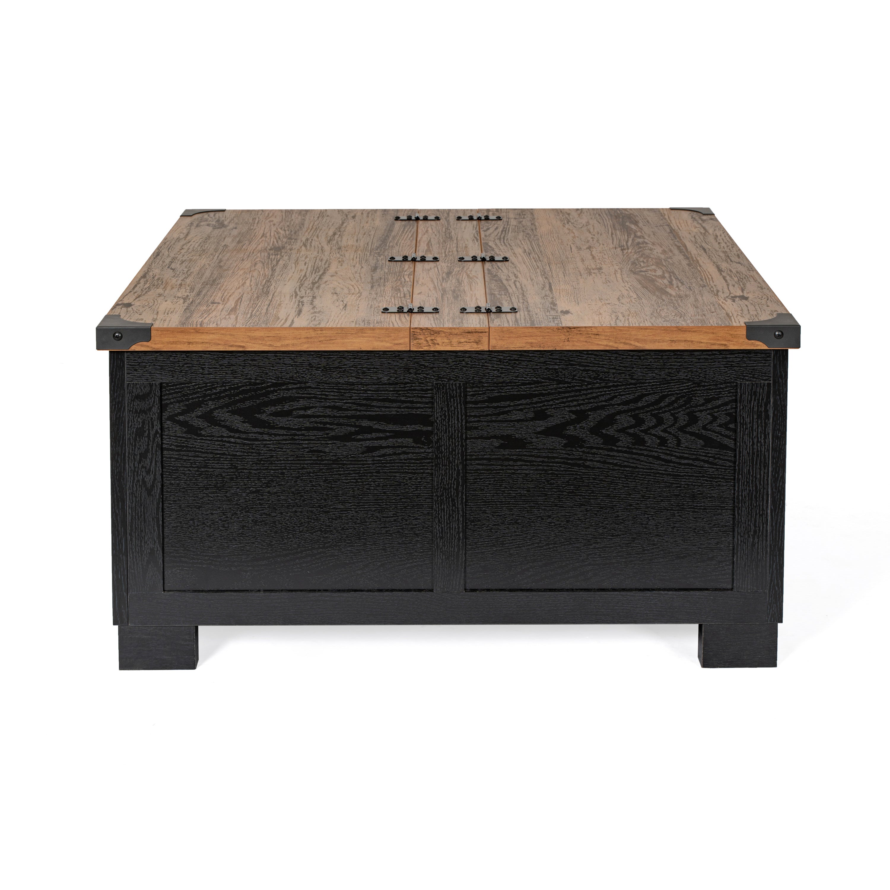 Wyatt Farmhouse Storage Coffee Table with Hinged Lift Top, Large Coffee Table with Hidden Storage