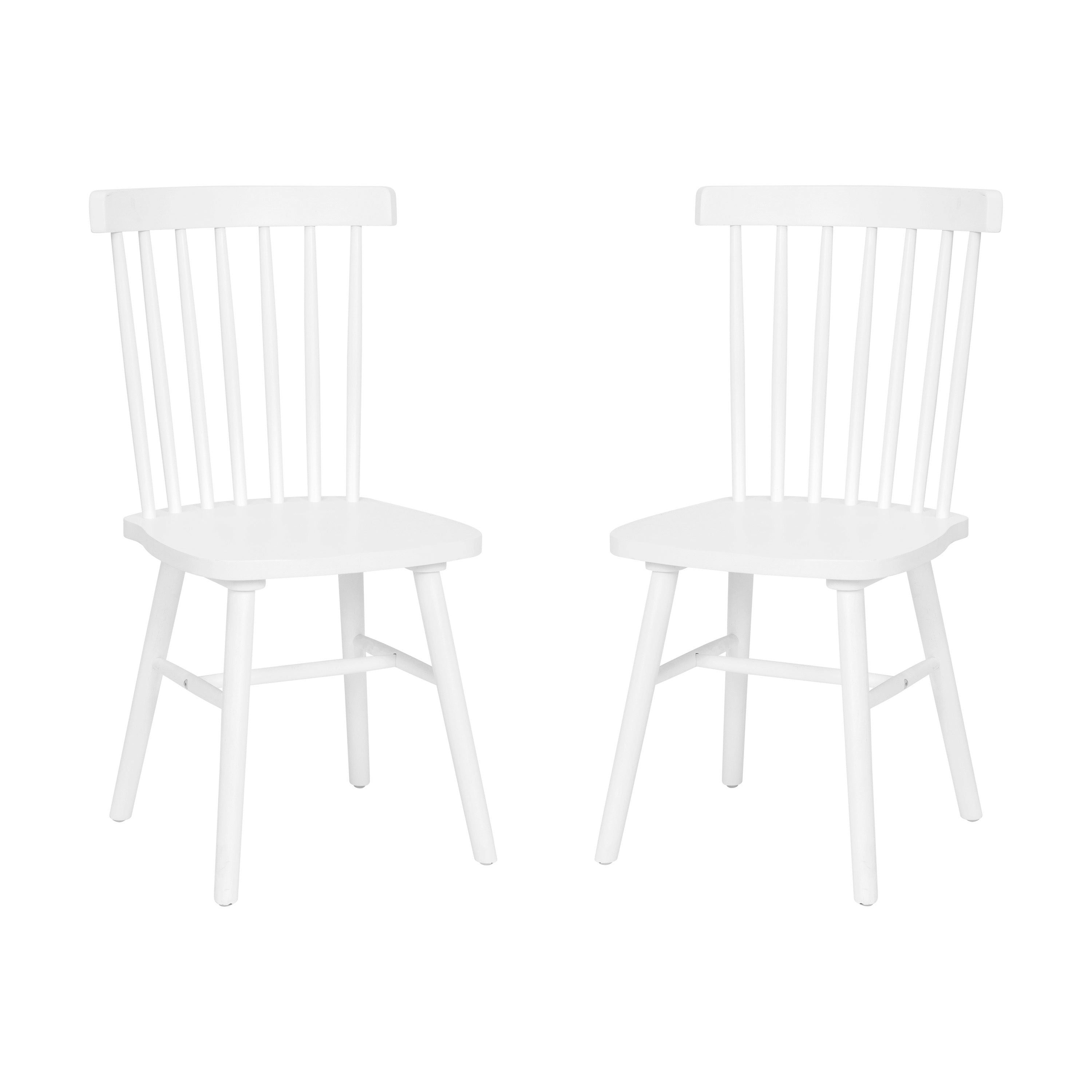 Ingrid Set of 2 Commercial Grade Windsor Dining Chairs, Solid Wood Armless Spindle Back Restaurant Dining Chairs-Restaurant Chair-Flash Furniture-Wall2Wall Furnishings