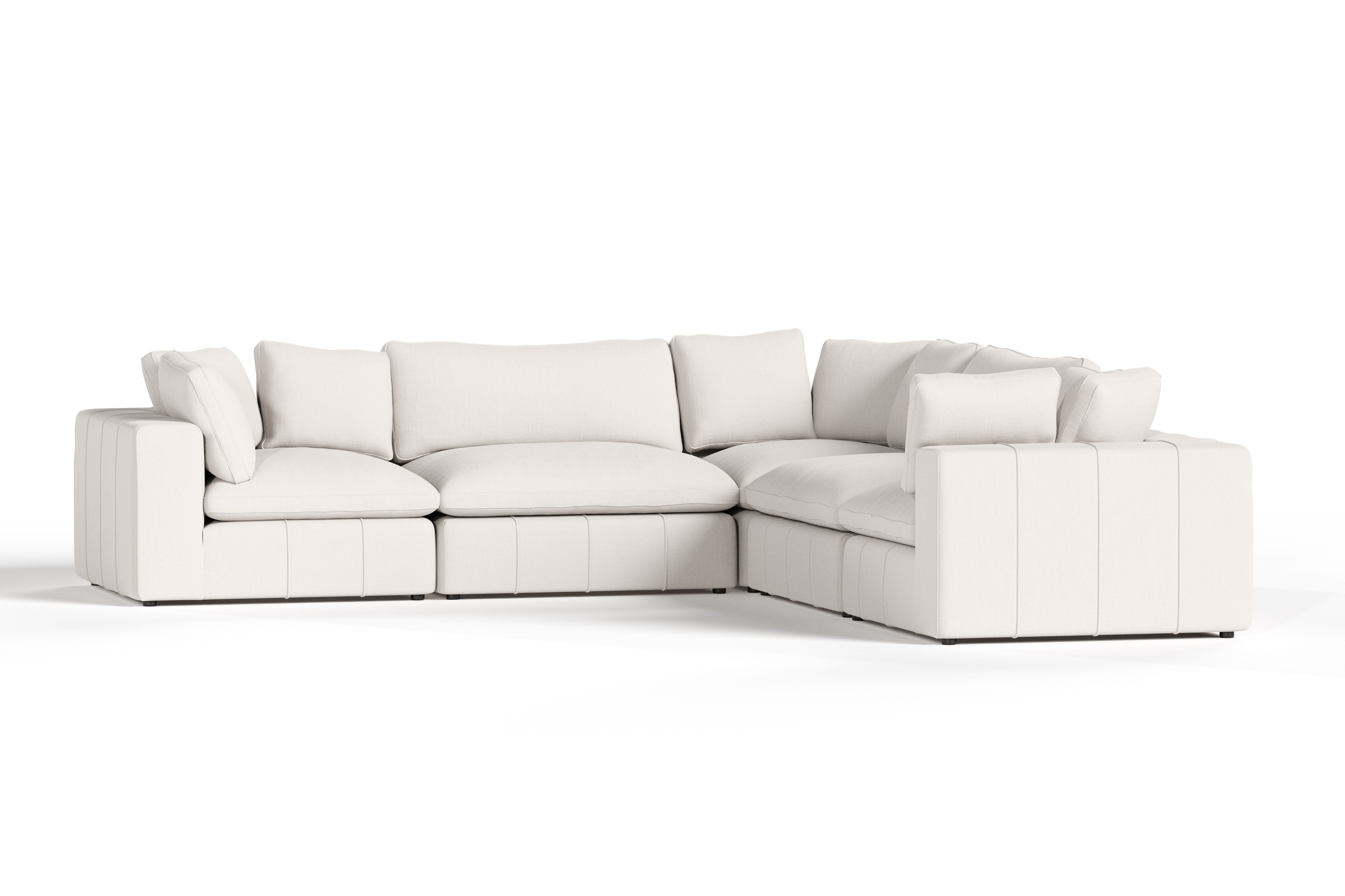 Vicki Modern Fabric Modular Sectional 5 Piece Sectional