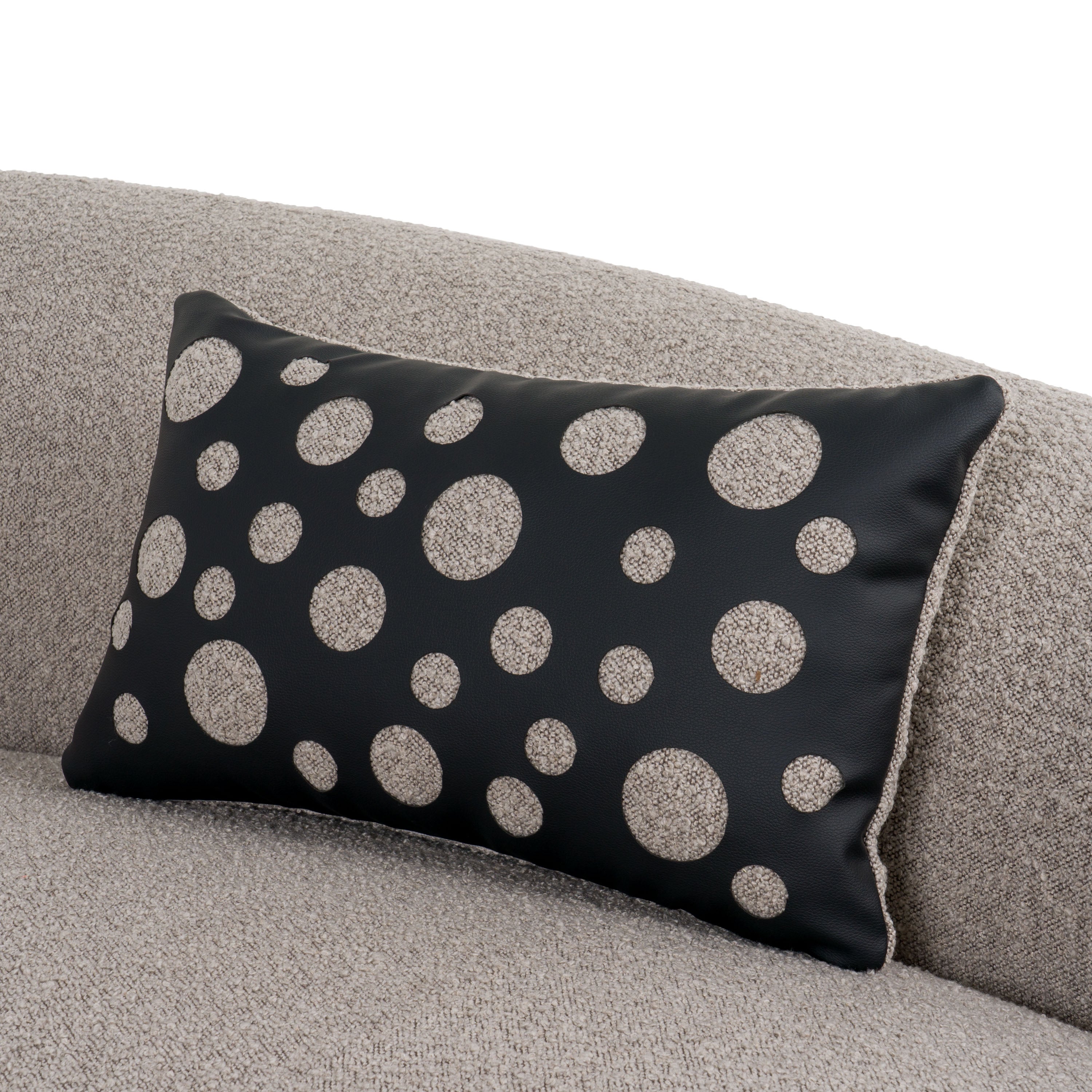 Divani Casa Allis Glam and Fabric Curved Sectional Sofa