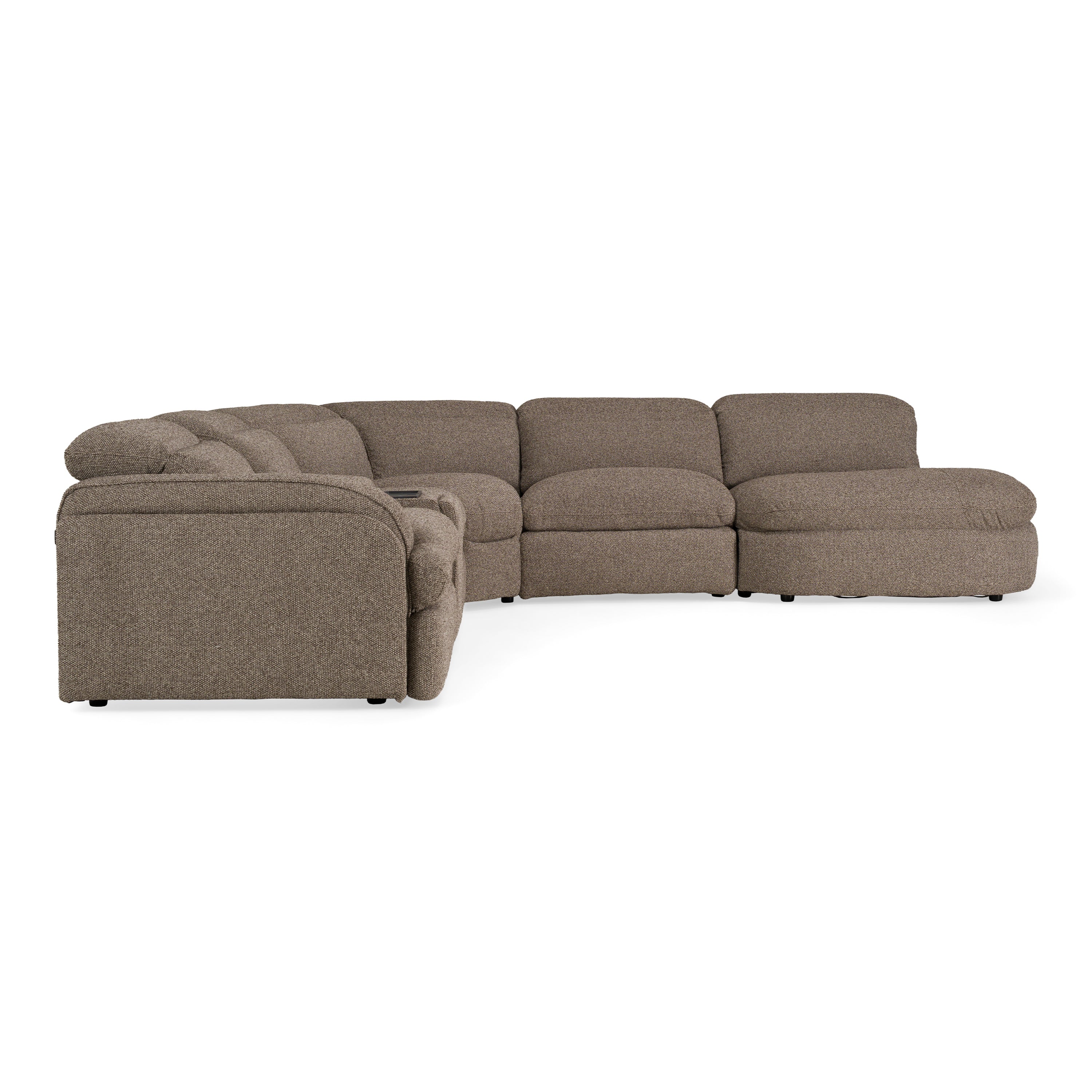 Ambler Modern Fabric Sectional Sofa w/ 2 Power Recliners Right Facing Chaise