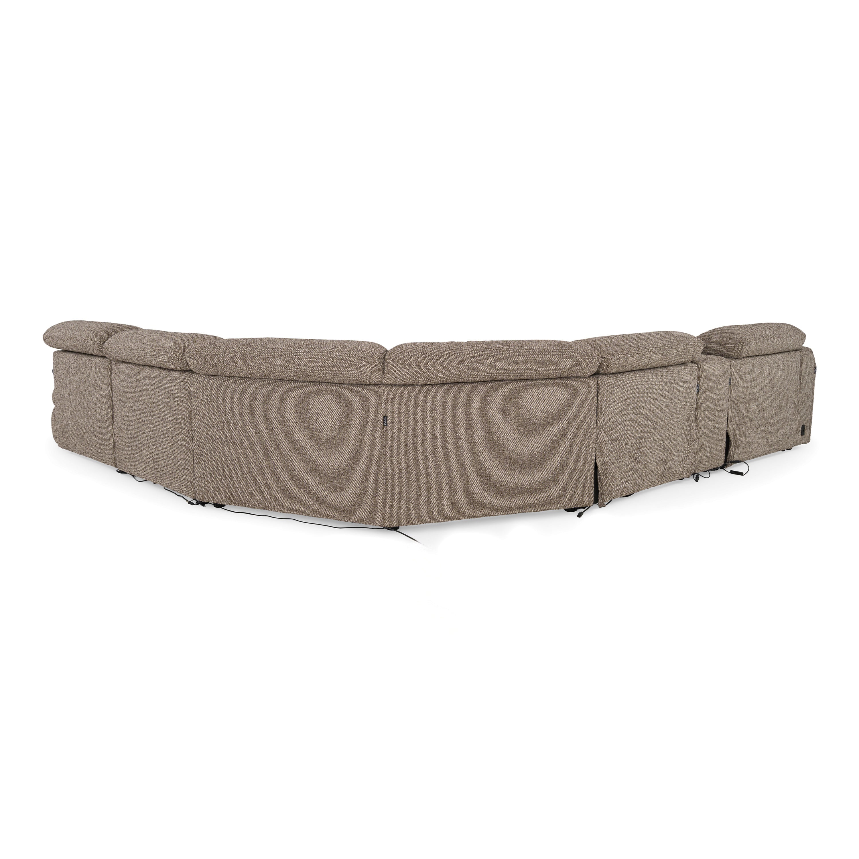 Ambler Modern Fabric Sectional Sofa w/ 2 Power Recliners Right Facing Chaise