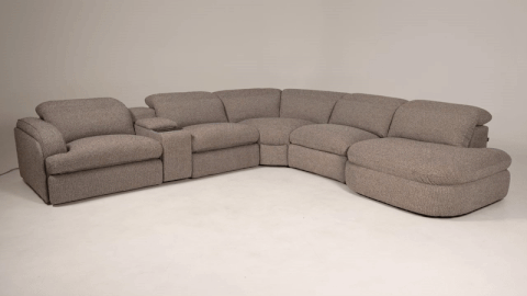 Ambler Modern Fabric Sectional Sofa w/ 2 Power Recliners Right Facing Chaise