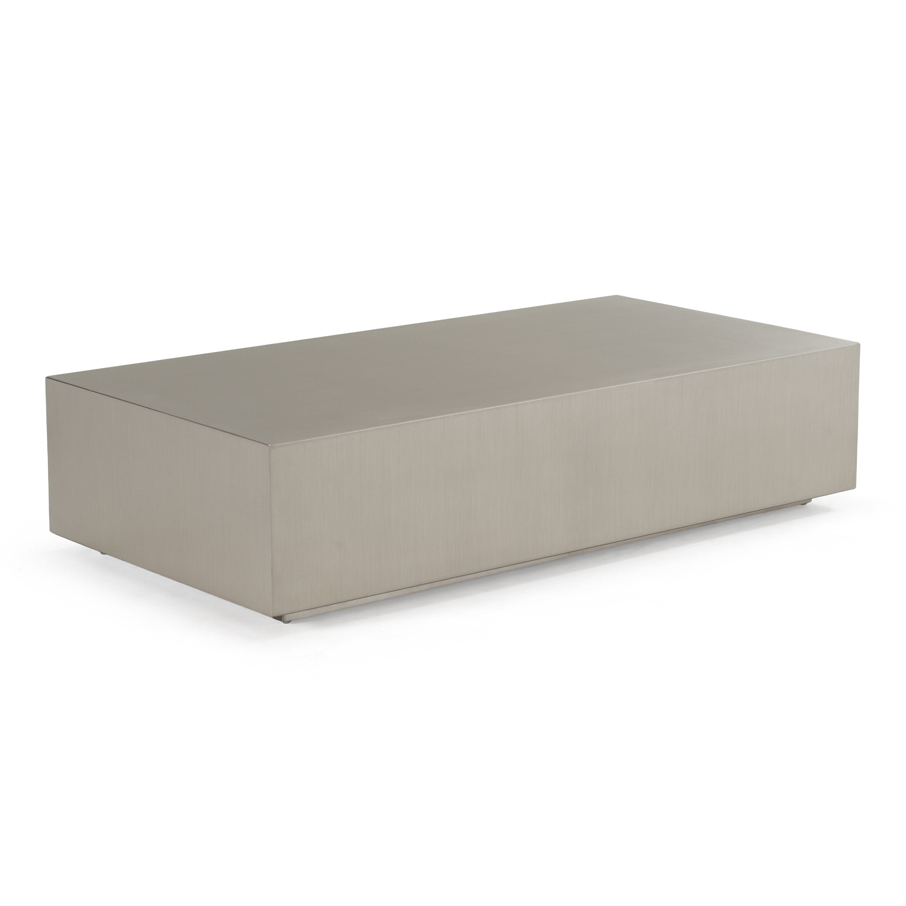 Anvil Modern Brushed Stainless Steel Rectangular Coffee Table
