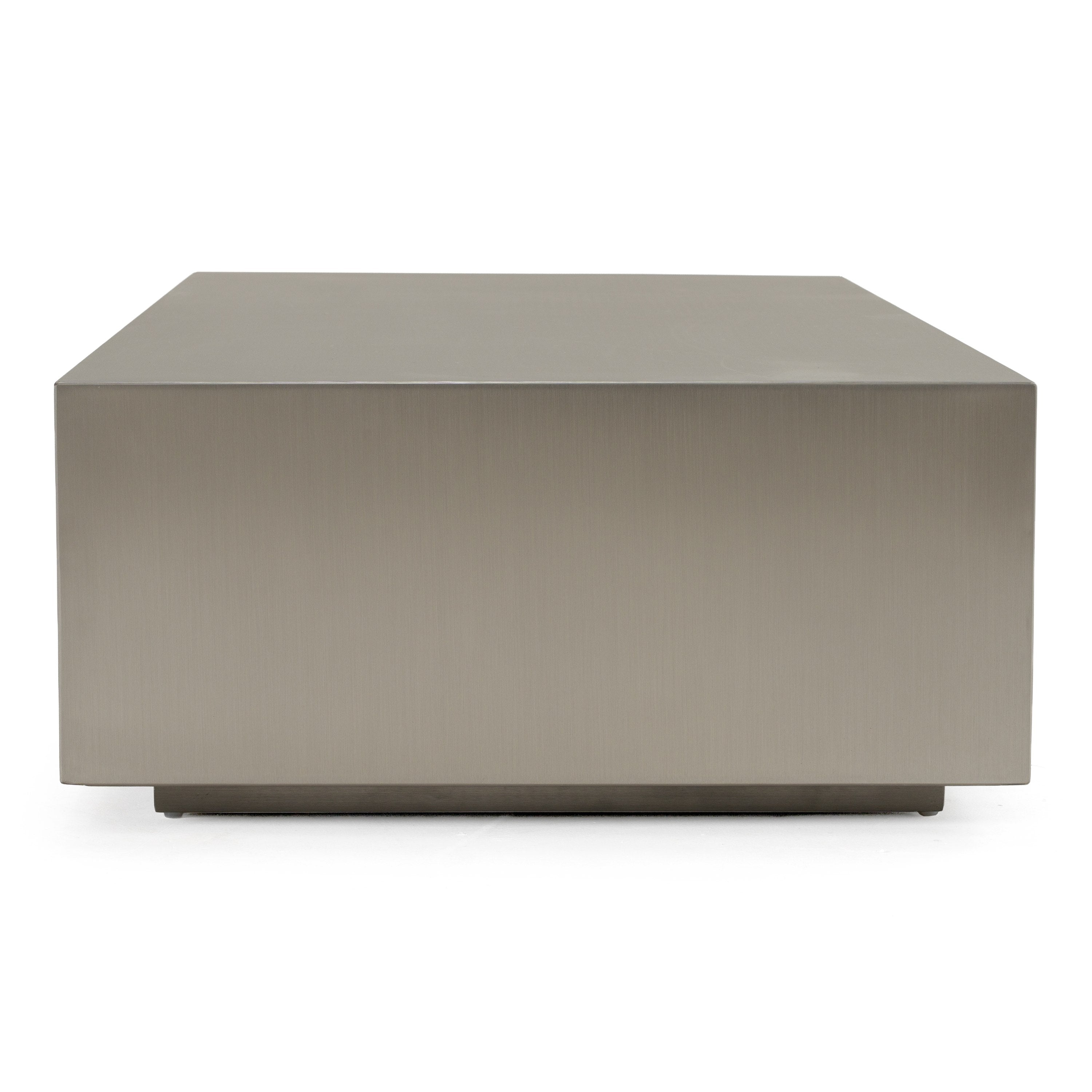 Anvil Modern Brushed Stainless Steel Rectangular Coffee Table