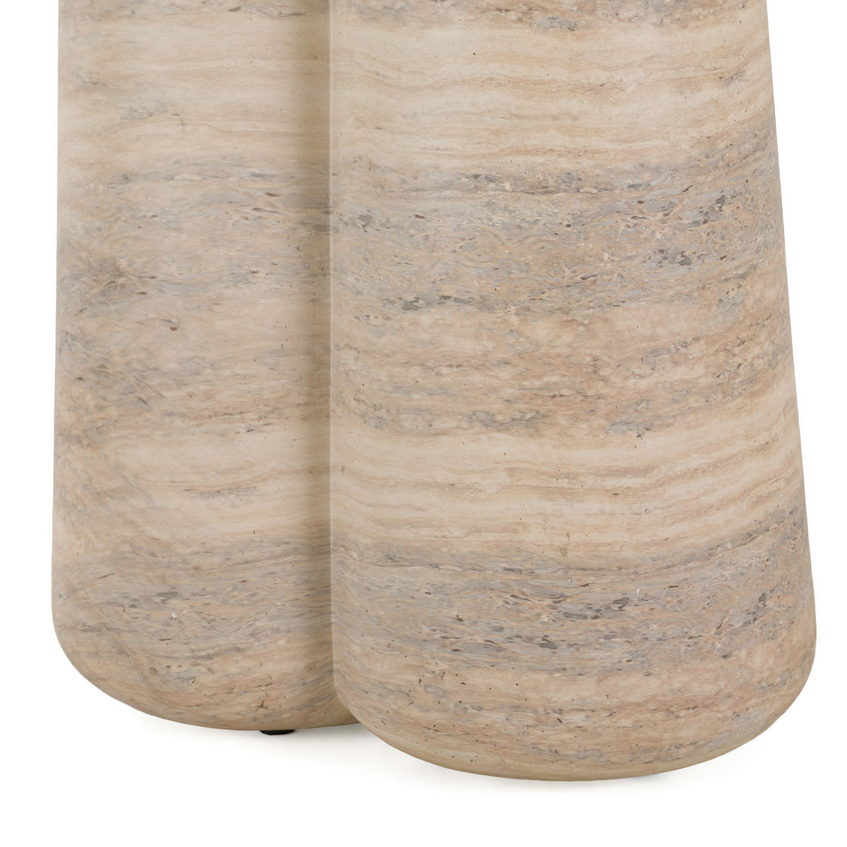Aragats - Modern Faux Travertine Concrete Round Dining Table