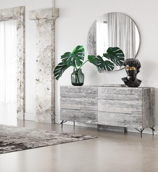 Nova Domus Aria - Italian Modern Multi Grey with texture Round Mirror-Mirror-VIG-Wall2Wall Furnishings