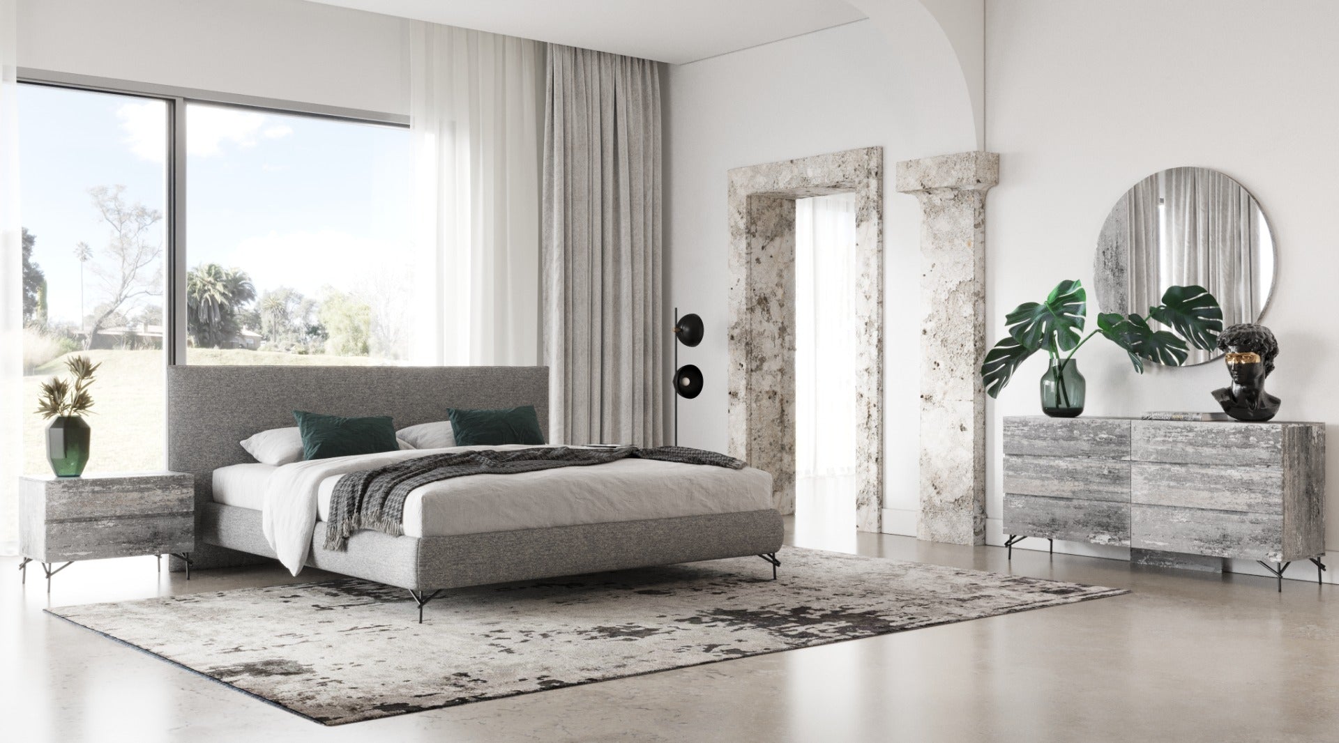 Nova Domus Aria - Italian Modern Grey Fabric Bed-Bed-VIG-Wall2Wall Furnishings