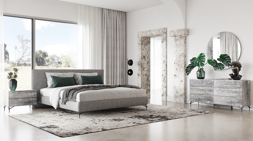 Nova Domus Aria - Italian Modern Multi Grey with texture Round Mirror-Mirror-VIG-Wall2Wall Furnishings