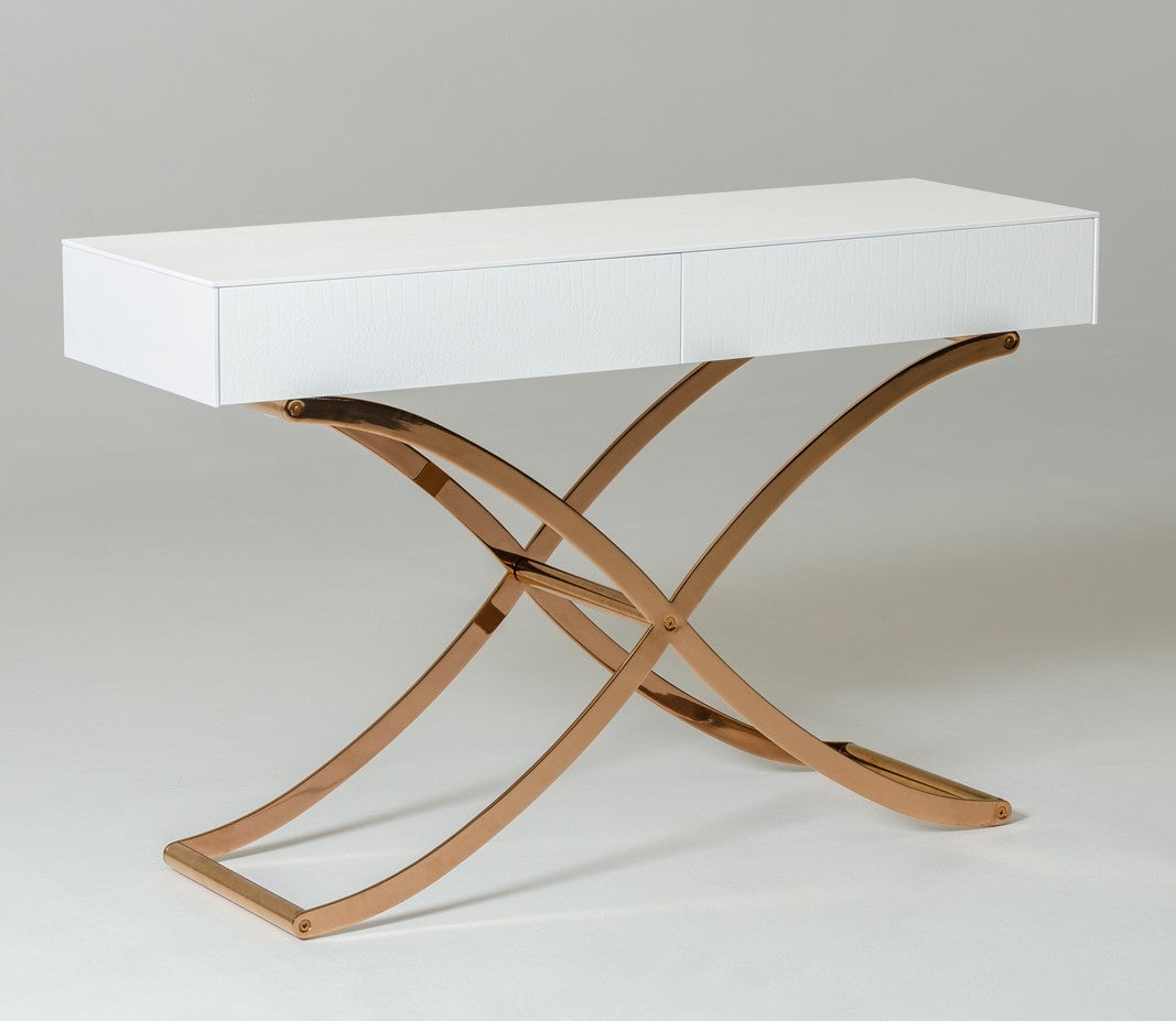 Aversa Modern Crocodile Console Table & Mirror
