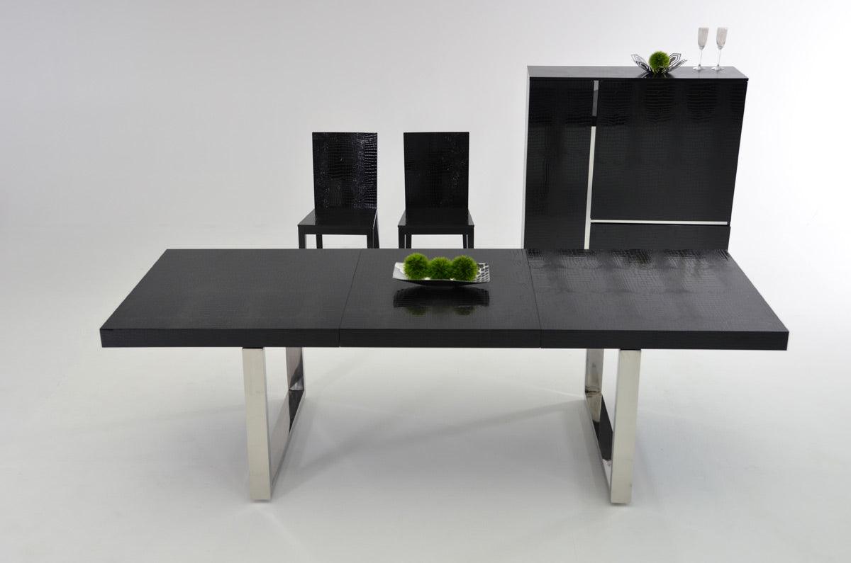 AX Skyline Modern Crocodile Lacquer Extendable Dining Table