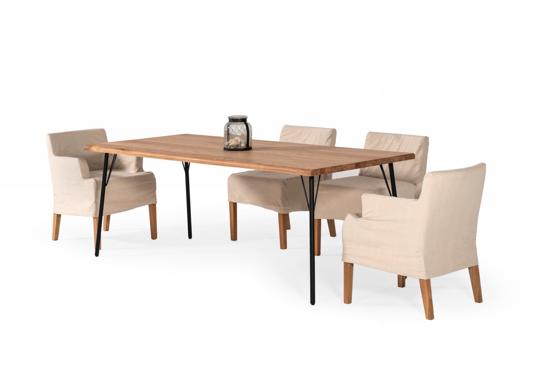Barnum Industrial and Iron Live Edge Dining Table