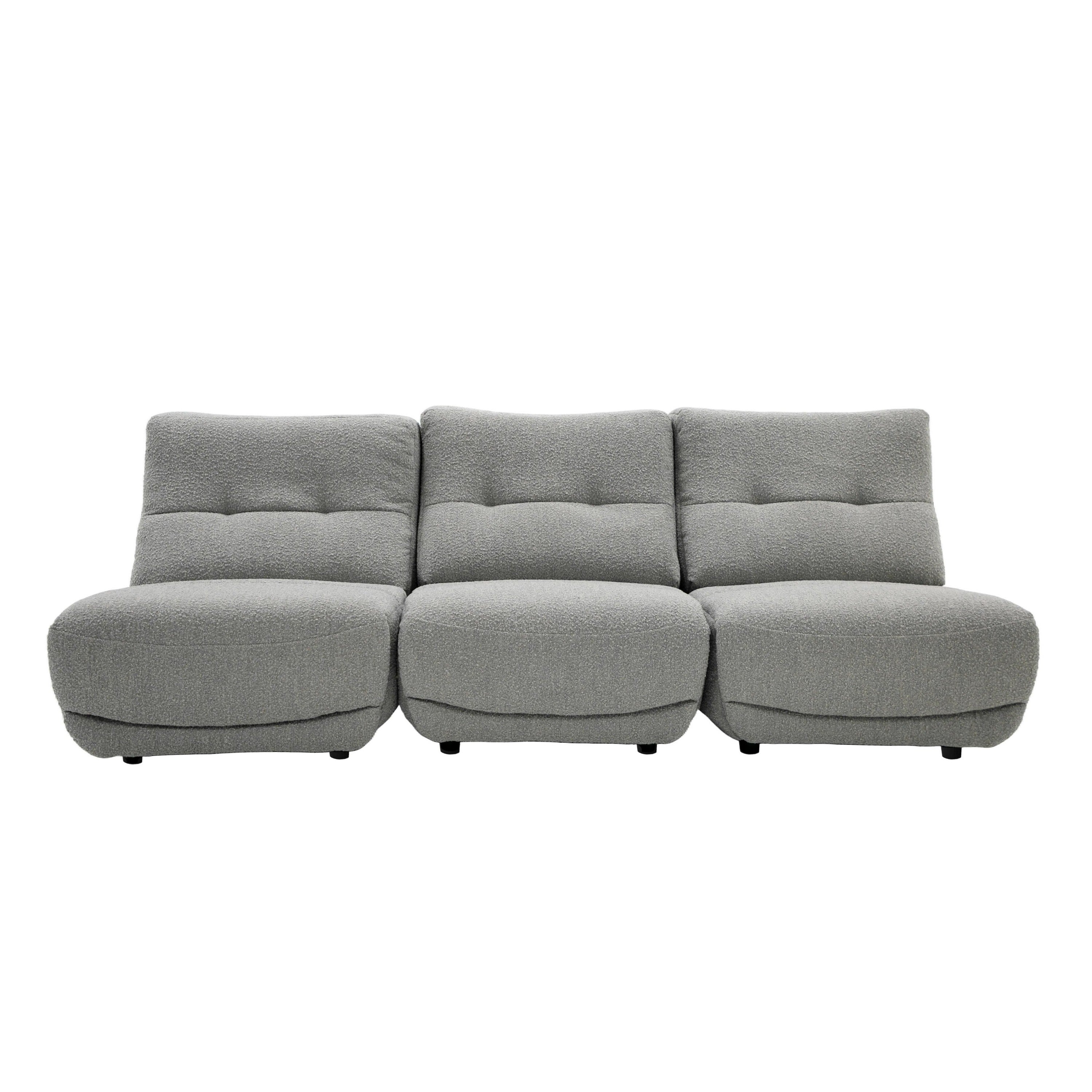 Basil Modern Fabric Small Sofa With 3 Electric Recliners