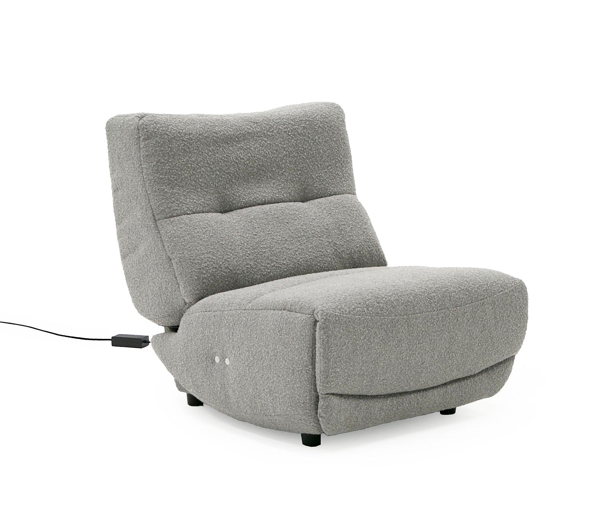 Divani Casa Basil Modern Fabric Small Electric Recliner Chair