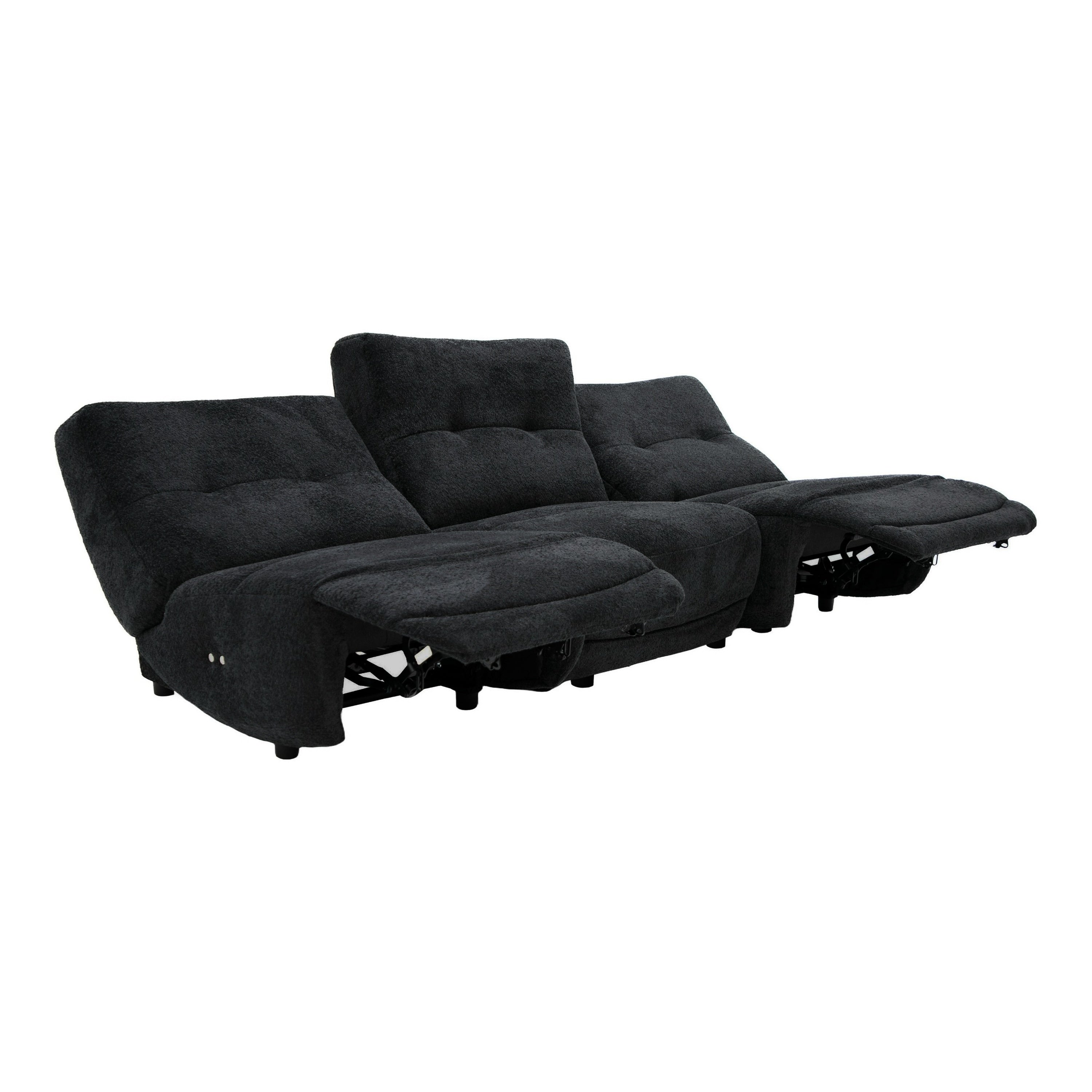 Basil Modern Fabric Small Sofa With 3 Electric Recliners