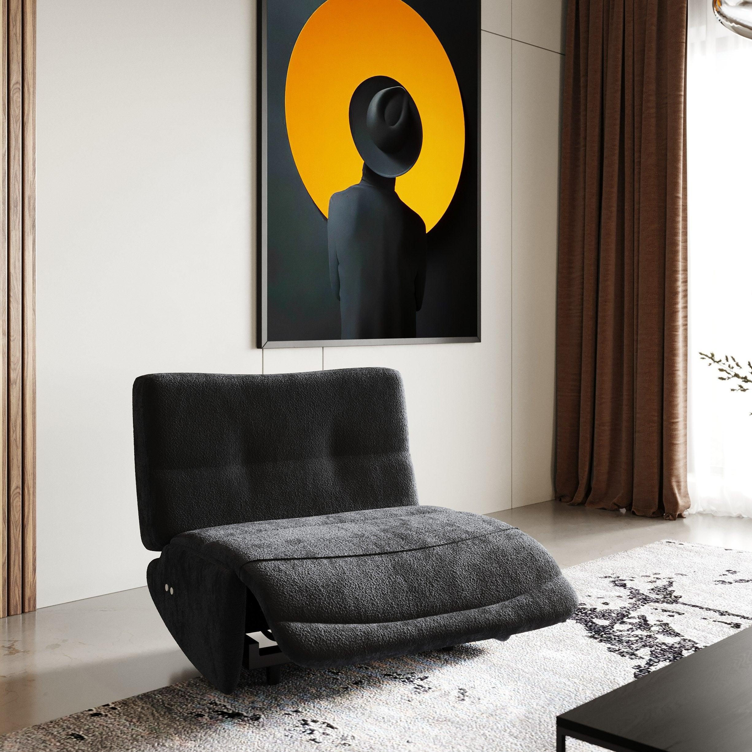Divani Casa Basil Modern Fabric Small Electric Recliner Chair