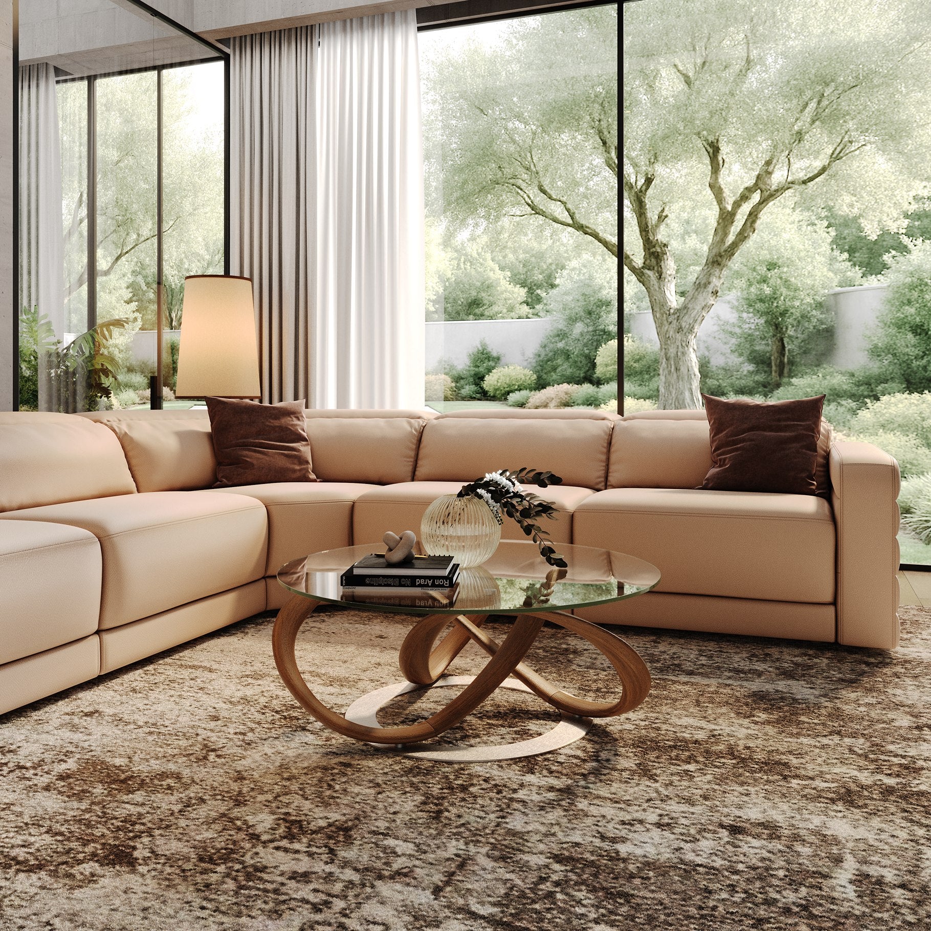 Michele Modern Glass Coffee Table