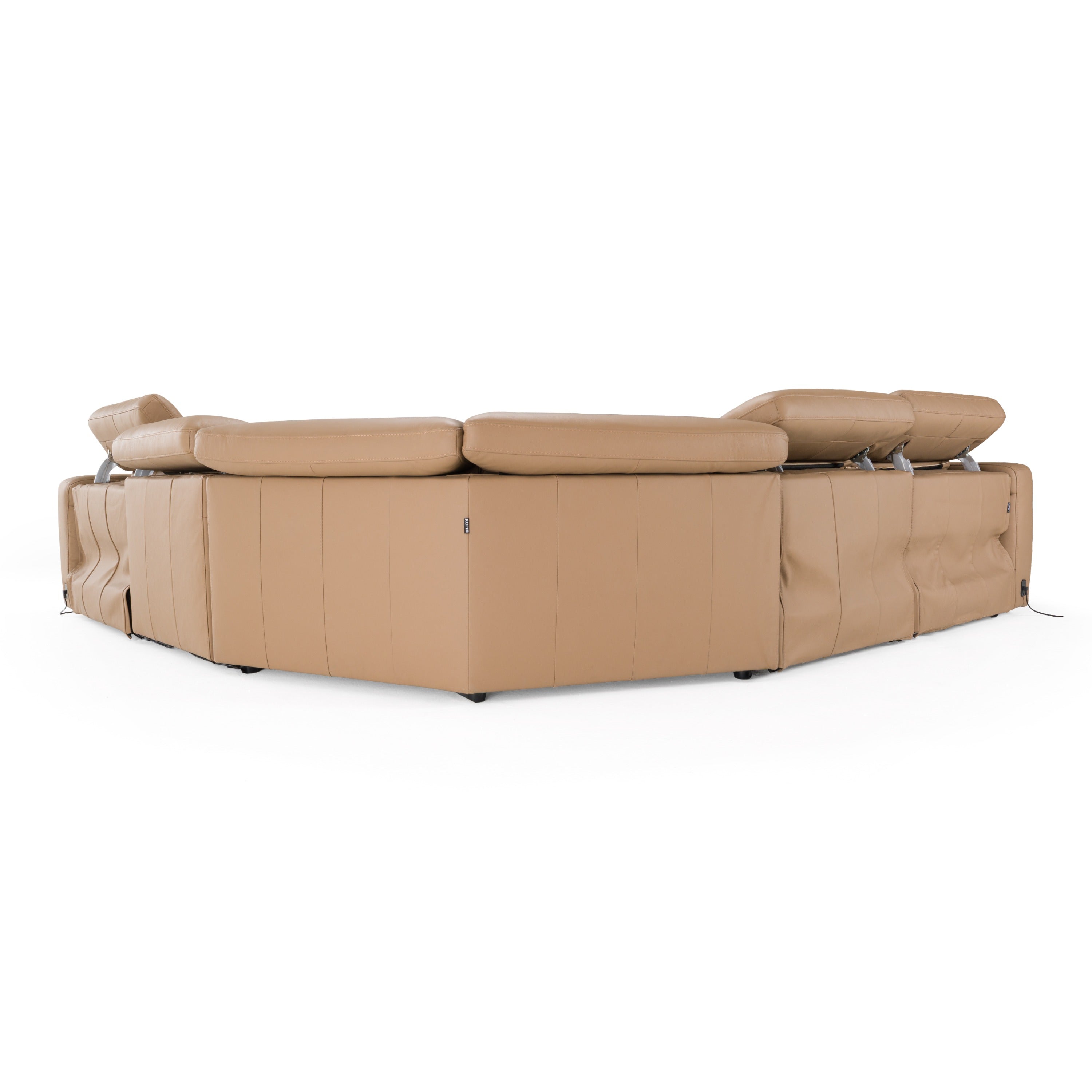 Bianca Modern Leather Sectional Sofa w/ 3 Recliners