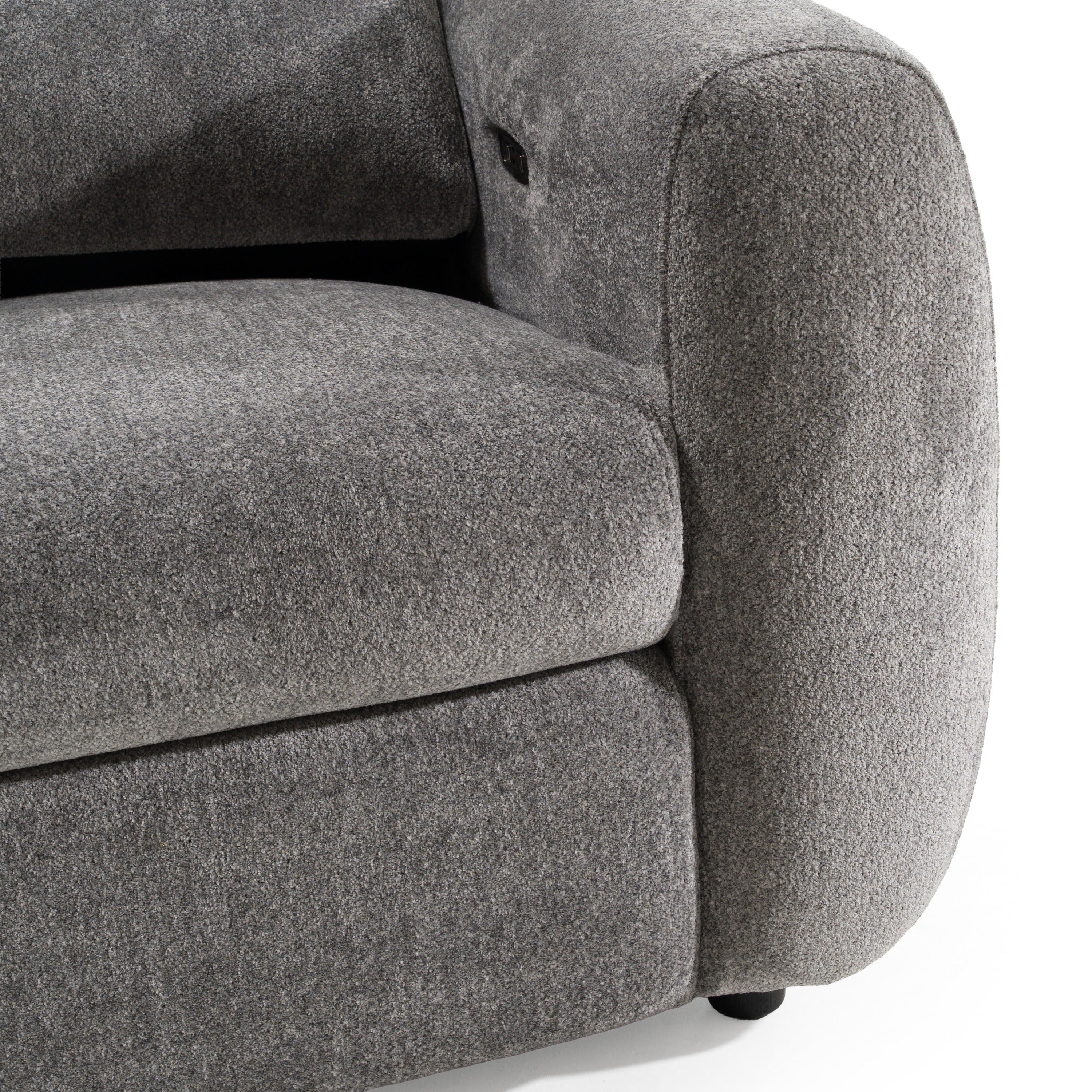 Brevig Modern Fabric Sofa w/ 2 Recliners