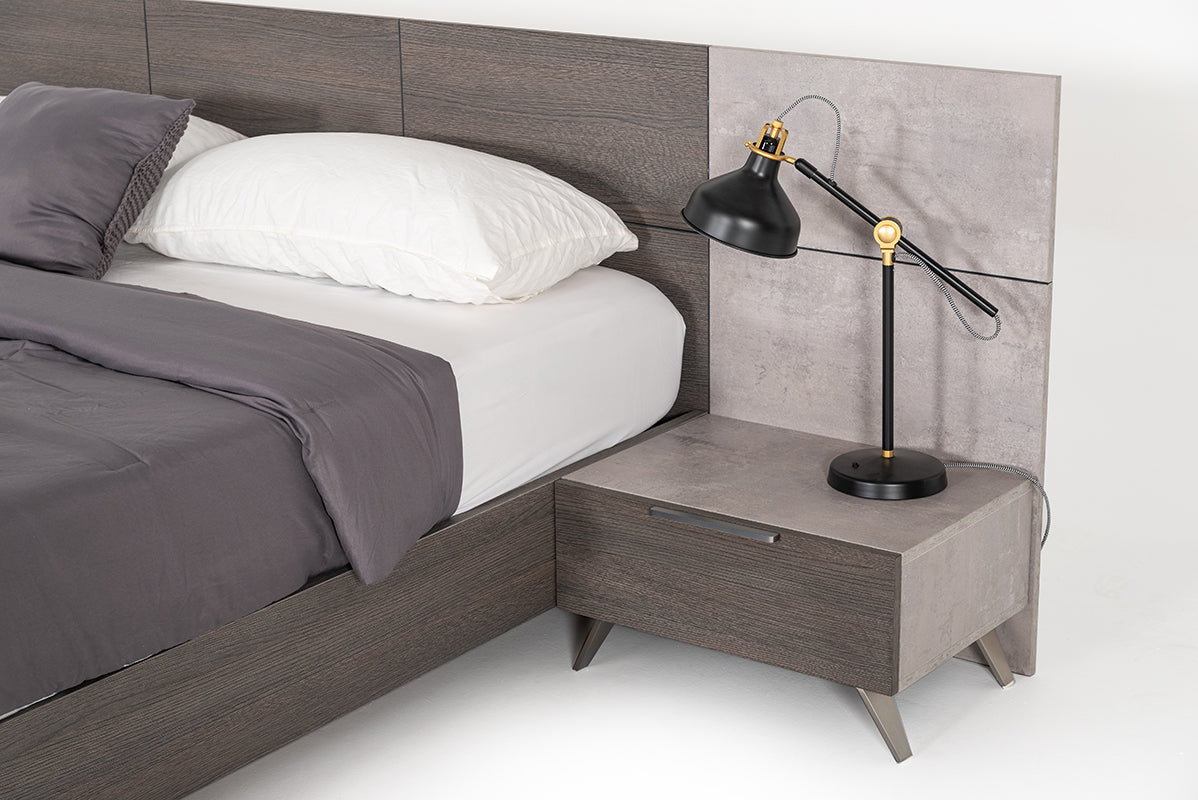 Nova Domus Bronx Italian Modern Faux Concrete Nightstand