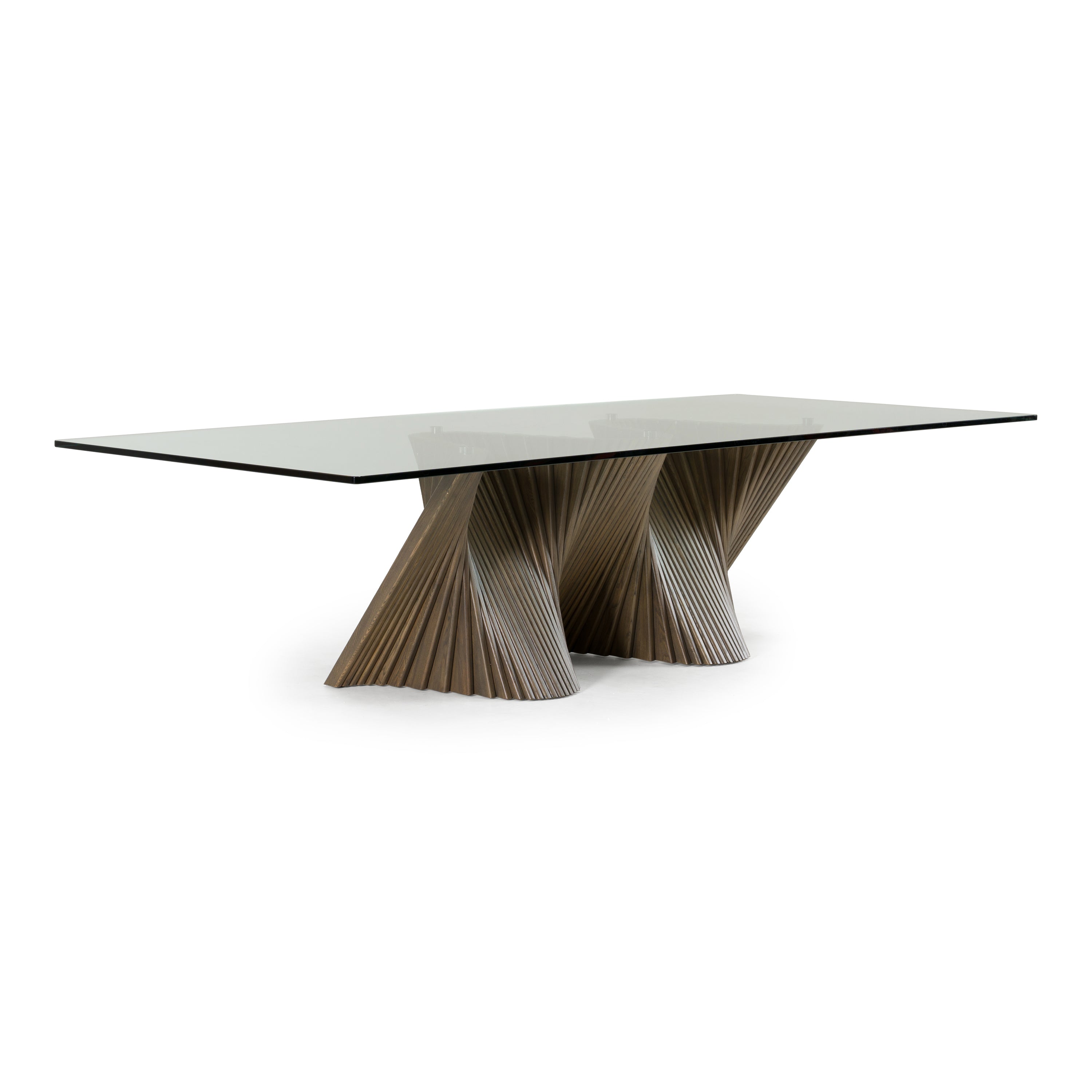 Byer Modern Glass and Ash Dining Table