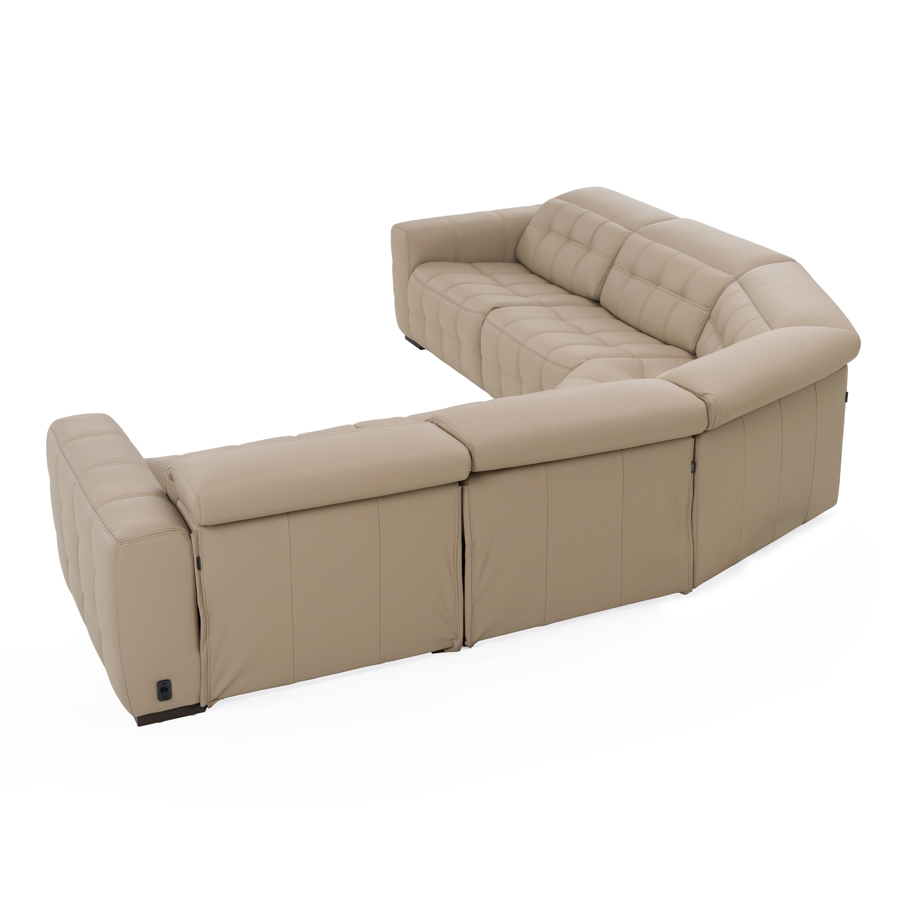 Carney Modern Leather Sectional Sofa and 3 Recliners