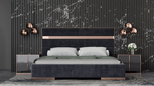 Cartier Modern Rose Bed and Nightstands
