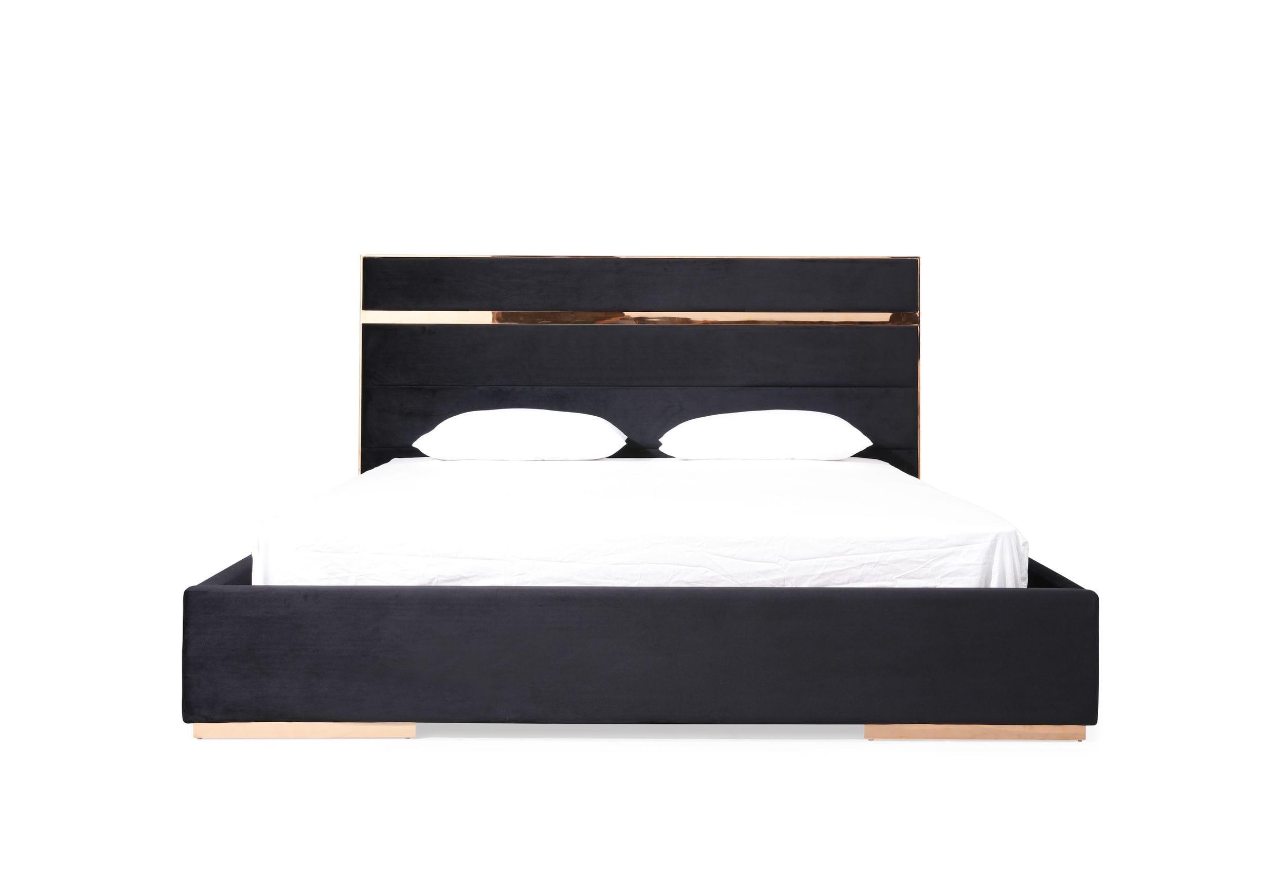 Nova Domus Cartier Modern Rose Bed with Nightstands