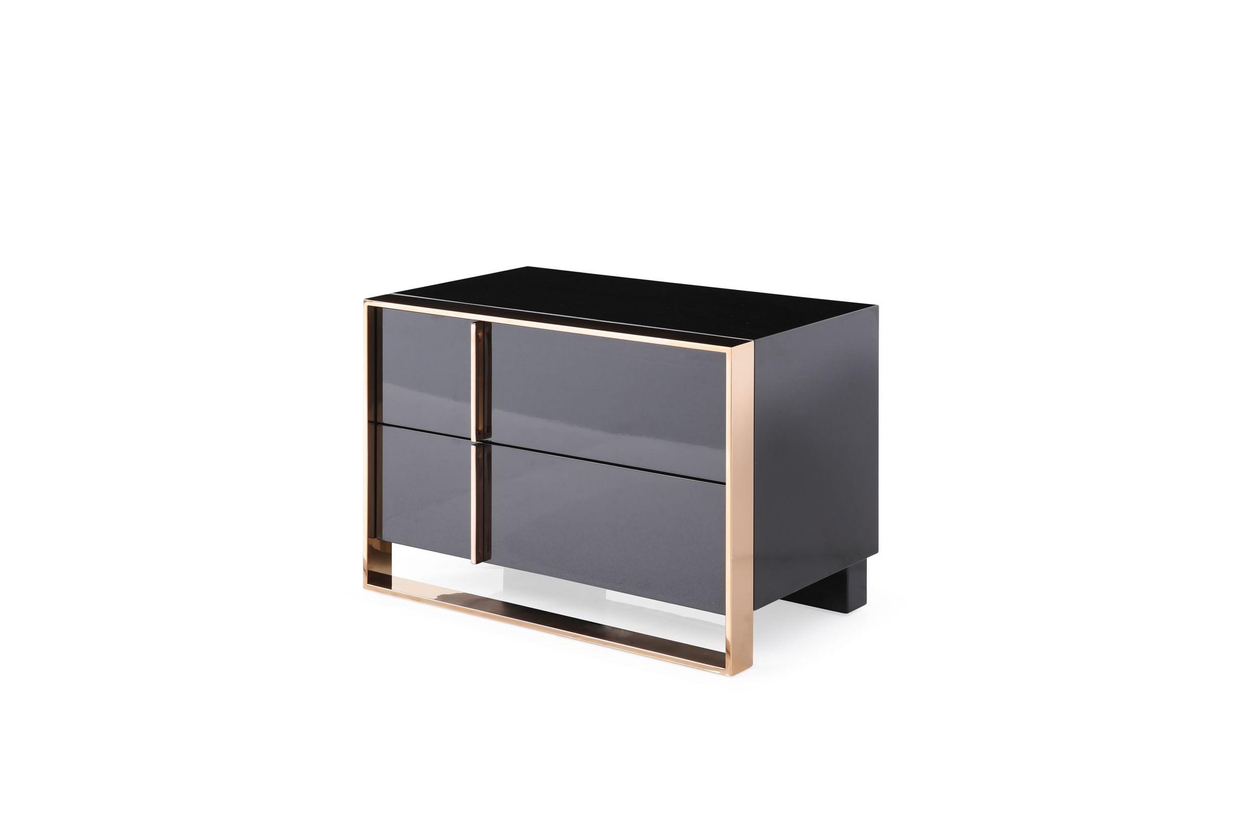 Nova Domus Cartier Modern Rose Bed with Nightstands