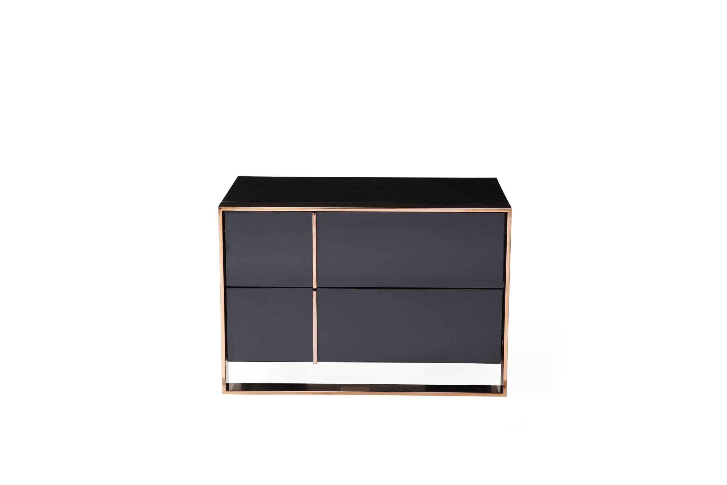 Nova Domus Cartier Modern Rose Bed with Nightstands
