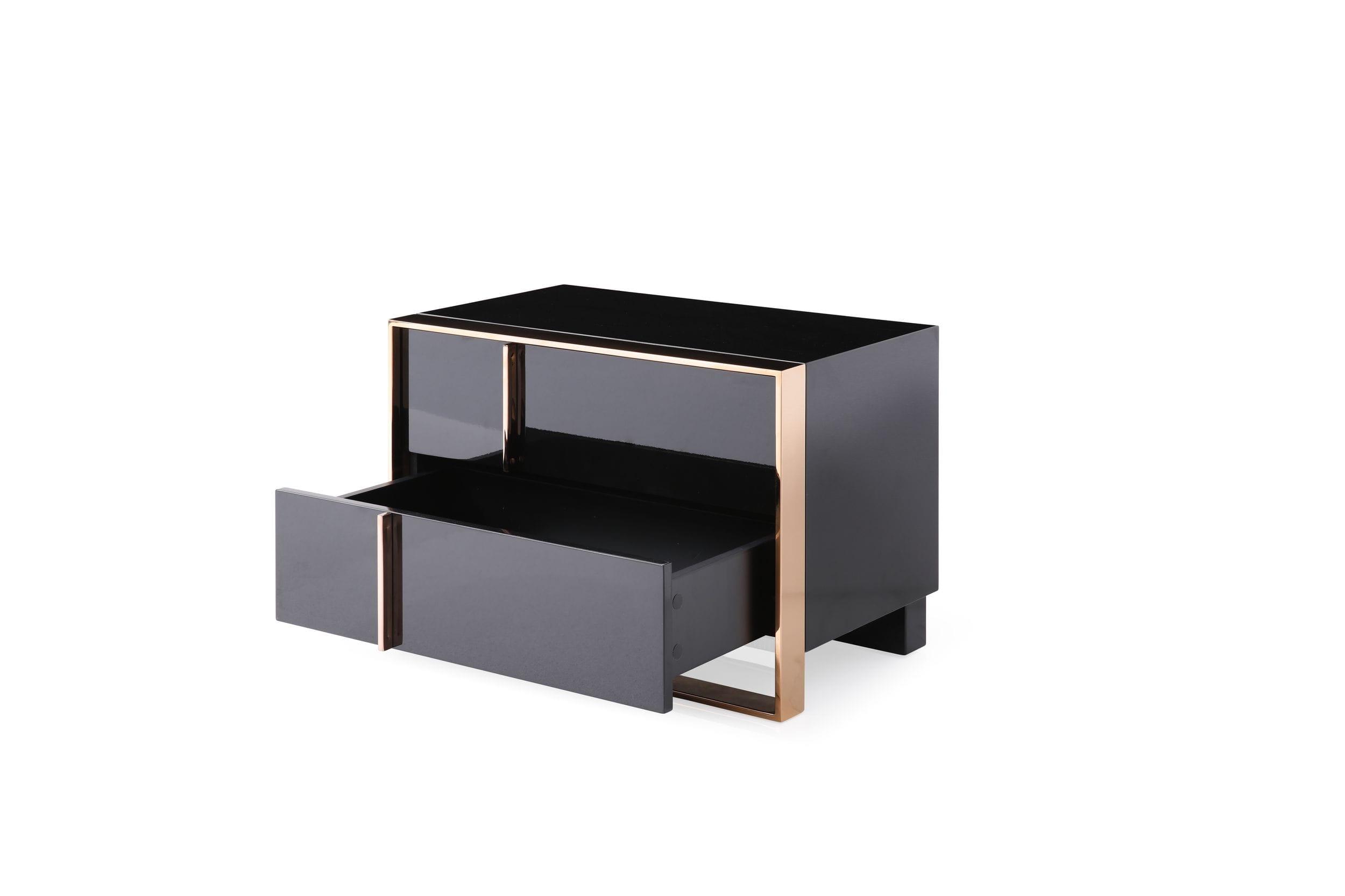 Nova Domus Cartier Modern Rose Bed with Nightstands
