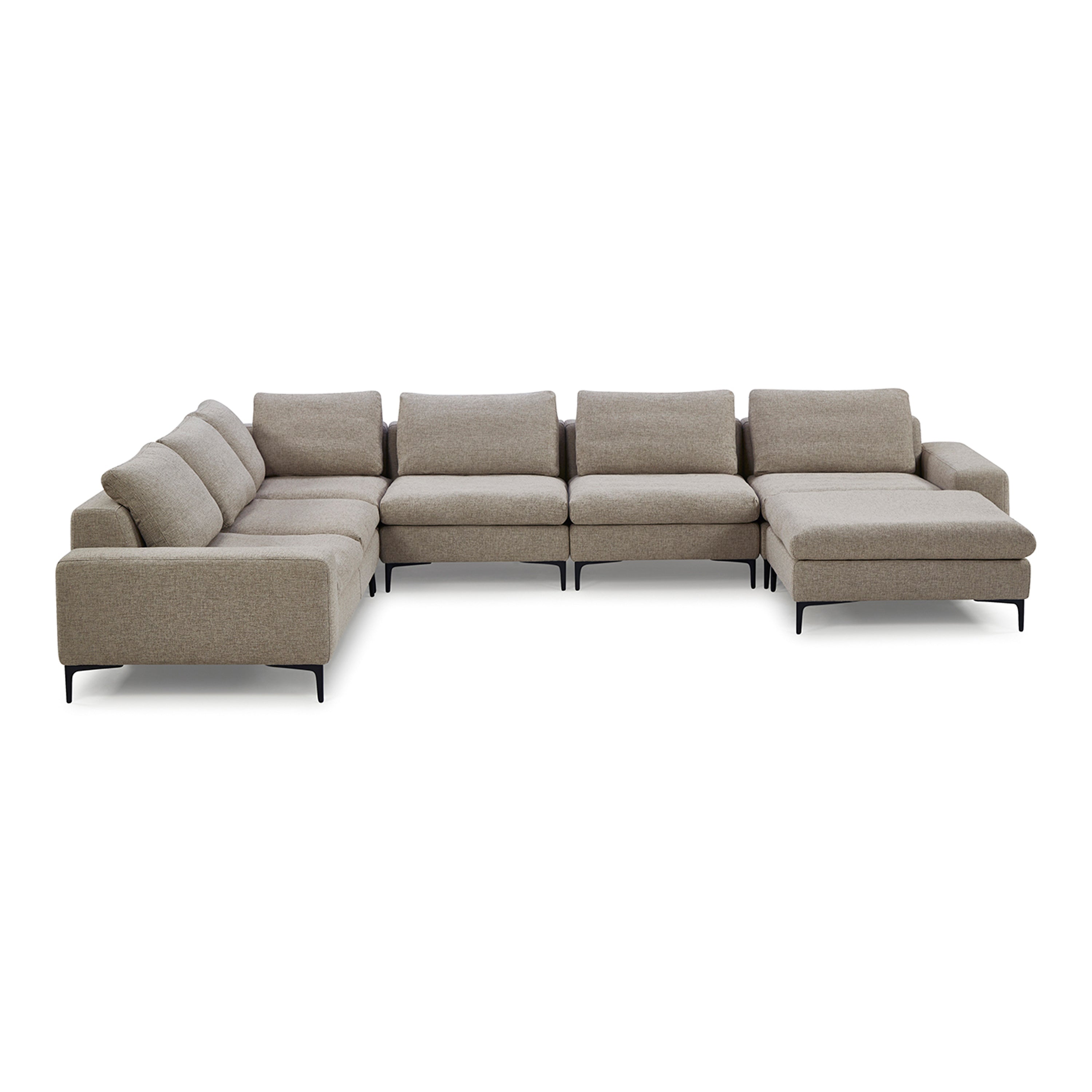 Cascade Modern Fabric U Shaped Sectional Sofa