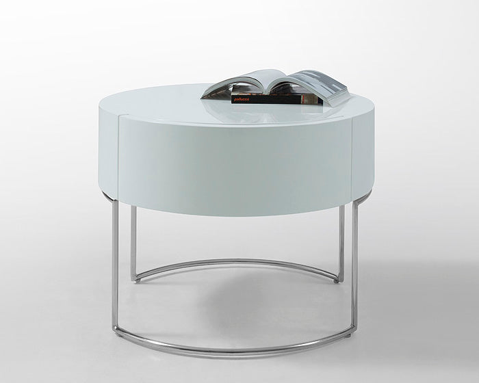 Modern Liv Lacquer Round Nightstand-Nightstand-VIG-Wall2Wall Furnishings