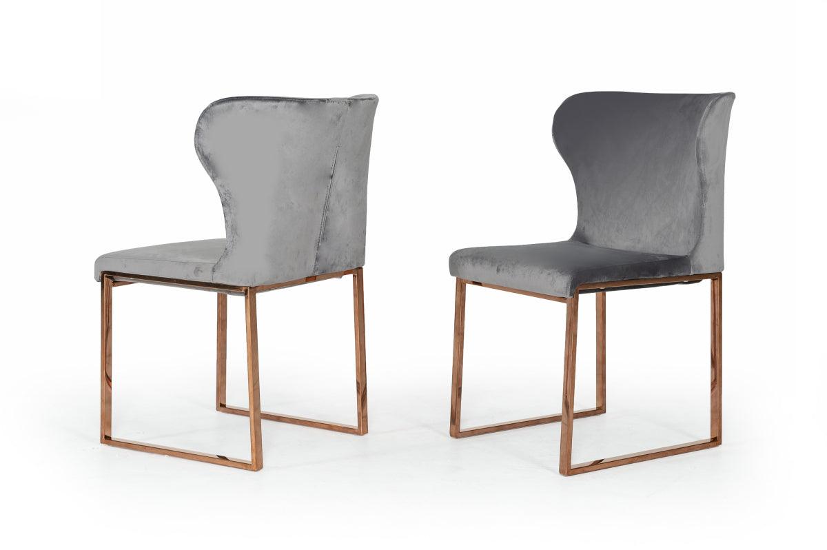 Modrest Chadwick Modern Velvet Rosegold Dining Chair