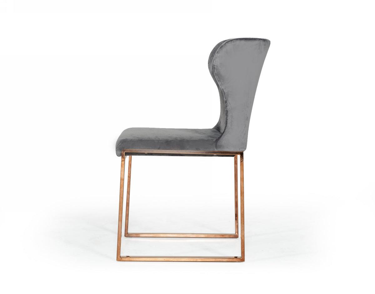 Modrest Chadwick Modern Velvet Rosegold Dining Chair
