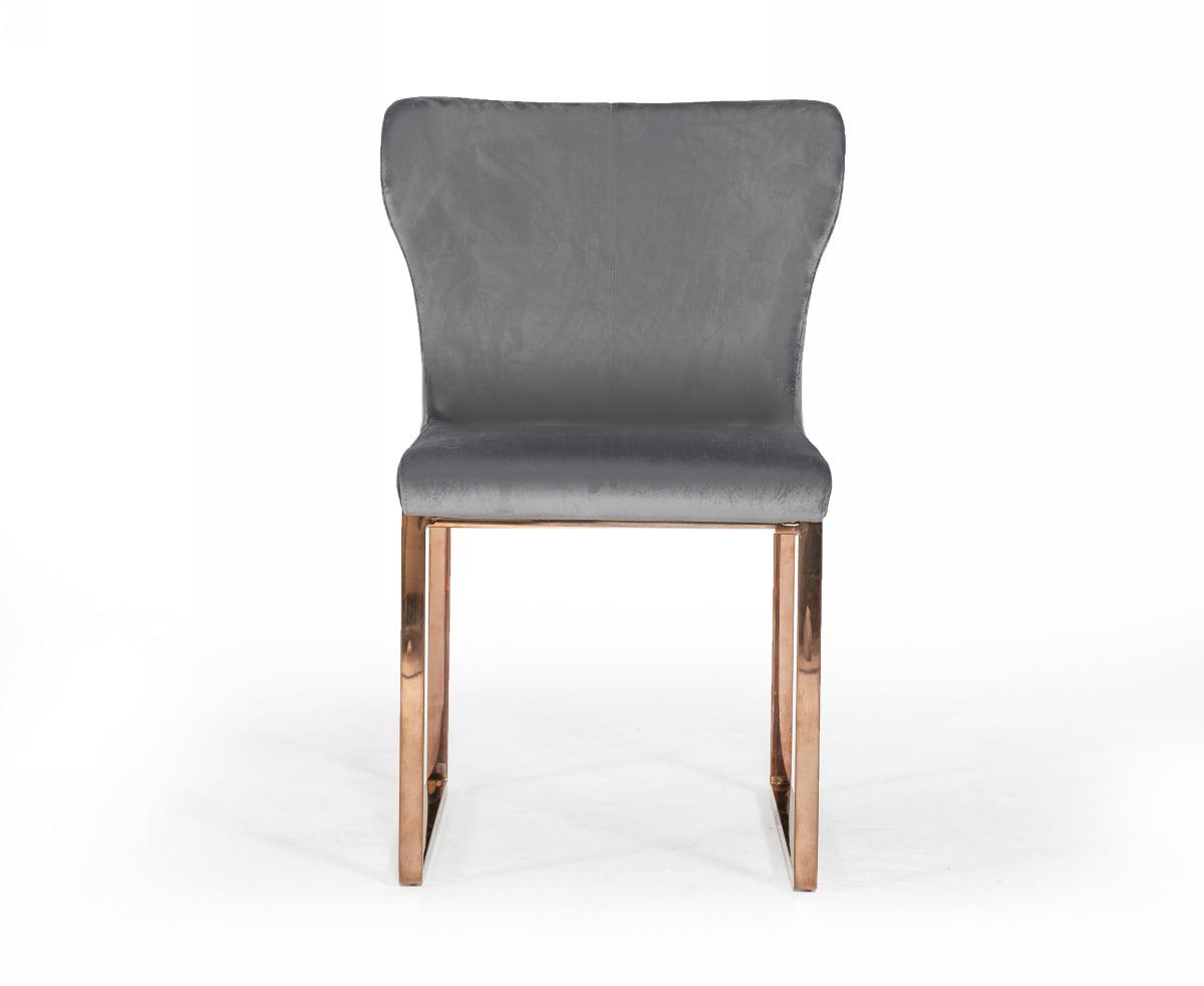 Modrest Chadwick Modern Velvet Rosegold Dining Chair
