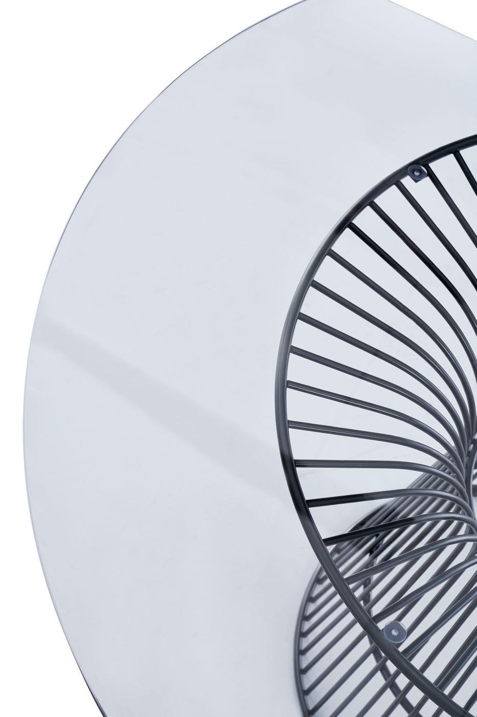 Modrest Chandler Modern Round Glass Stainless Steel Dining Table