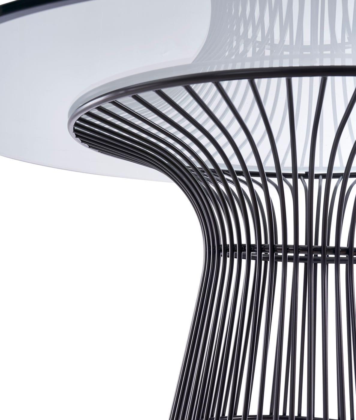 Modrest Chandler Modern Round Glass Stainless Steel Dining Table